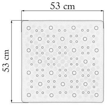 Duschmatte Sissi Lashuma, Höhe 5 mm, rutschhemmend, Kautschuk, quadratisch, Duscheinlage Quadratisch, Kautschukmatte 53x53 cm