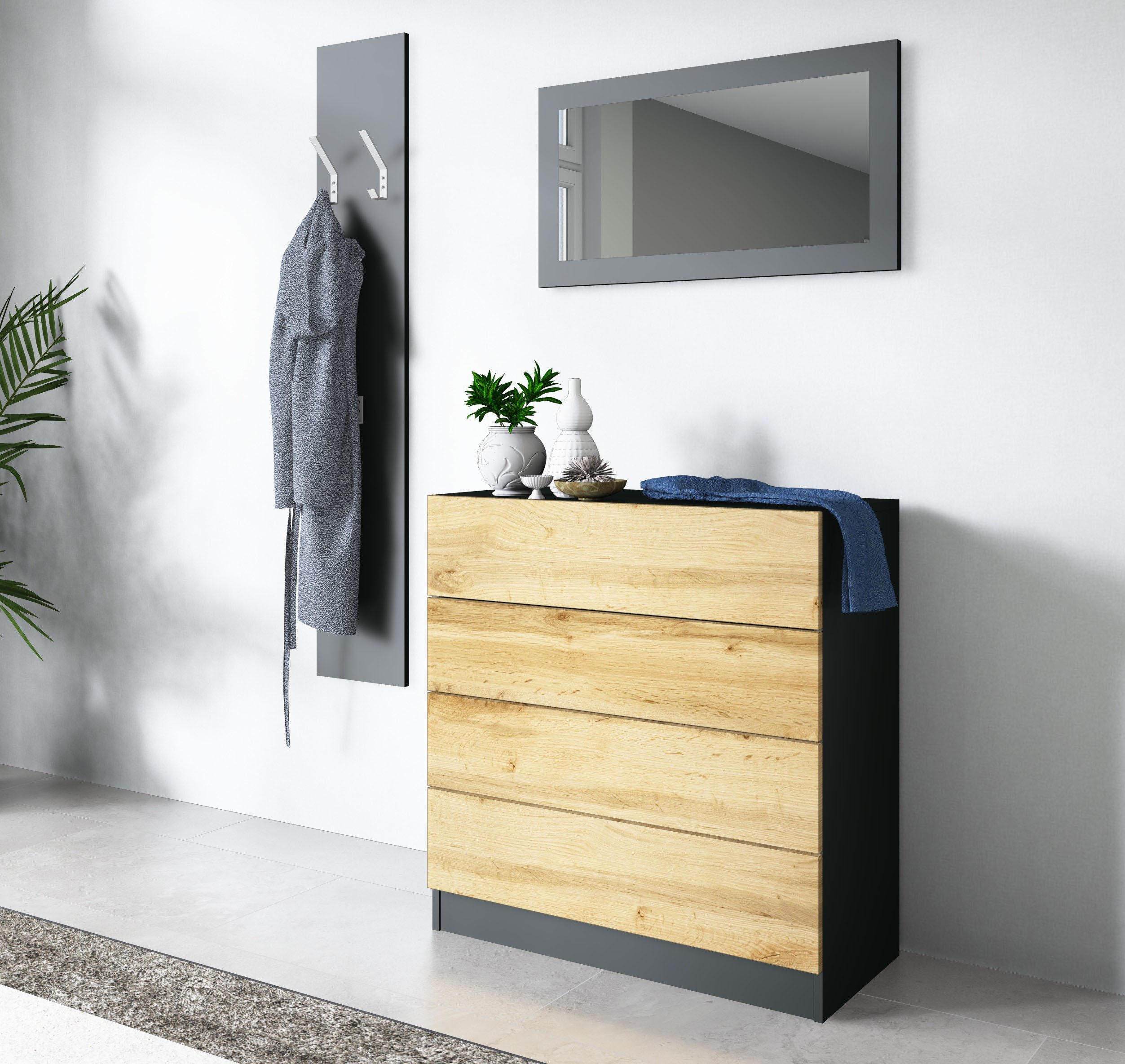 schwarz matt/eichefarben wotan