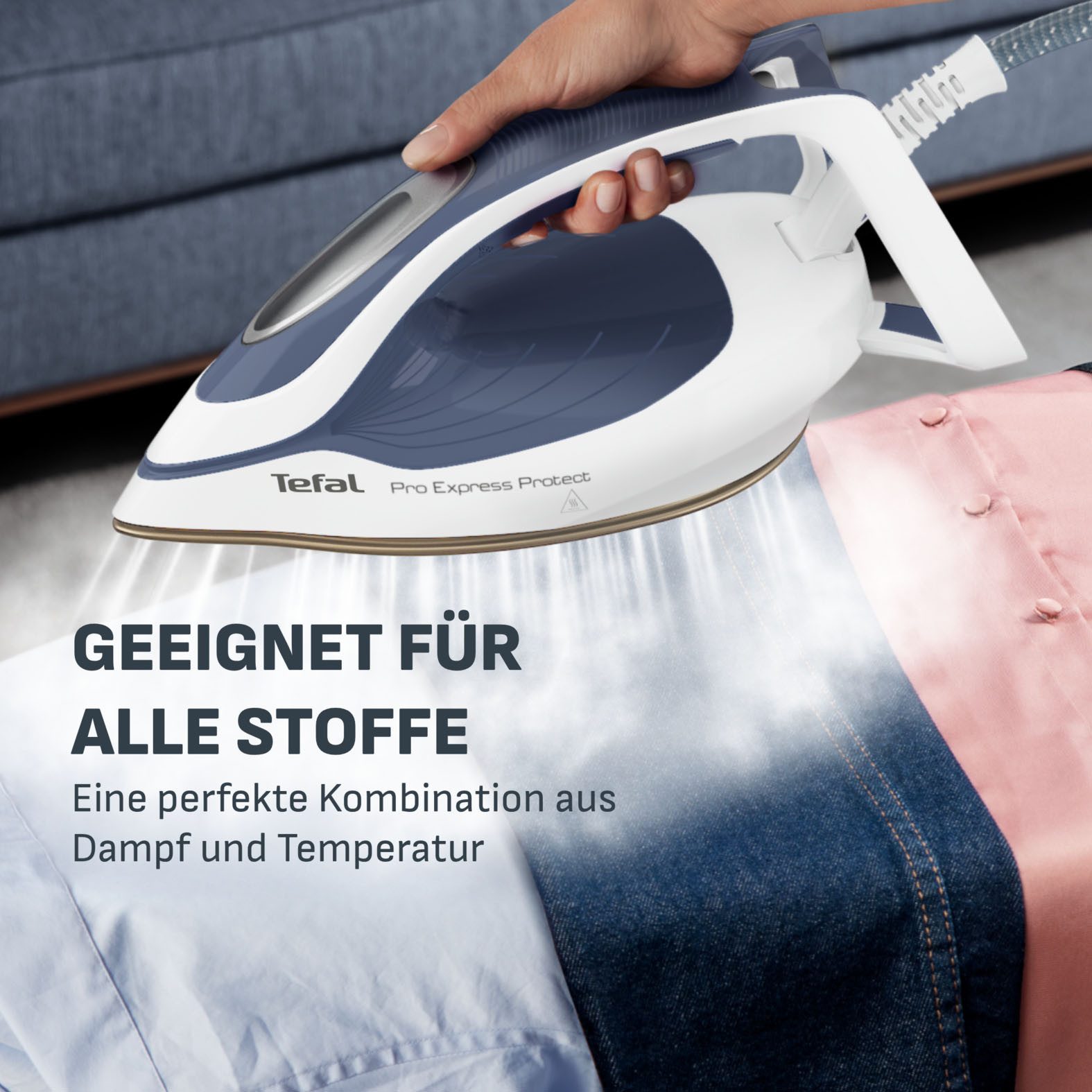 Tefal Dampfbügelstation GV9225 Pro Express Protect mit 550 g/min Boost Dampfstoß, 1800 ml Wassertank, Durilium AirGlide Ultra Thin, Protect System gegen Wasserflecken