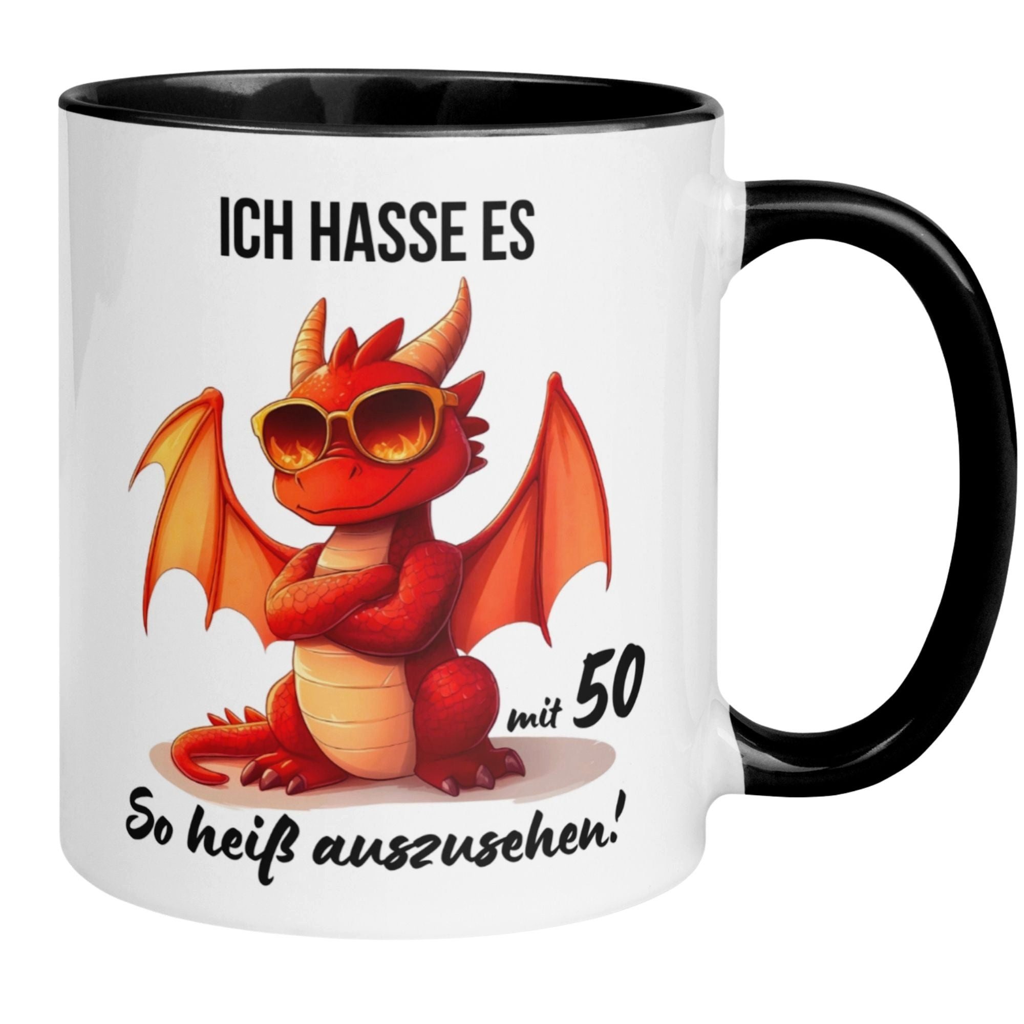 Momentals Tasse 50. Geburtstag Mann Frau – „Immer noch heiß“ – Geburtstagsgeschenk, Beidseitiger Druck · Links- & Rechtshänder · Spülmaschinenfest