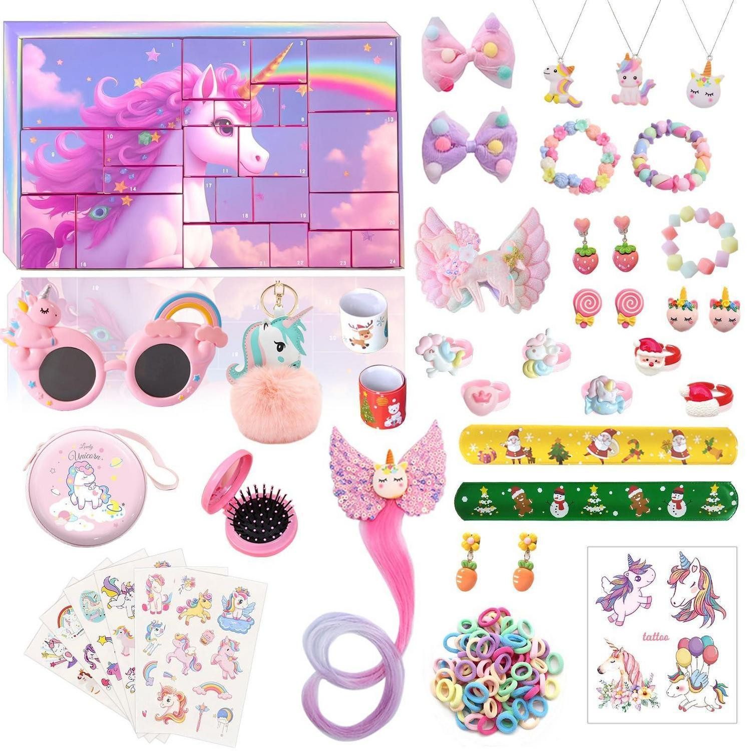 LuxusKollektion Schmuck-Adventskalender Adventskalender Einhorn Mädchen 2026 Schmuck-Box