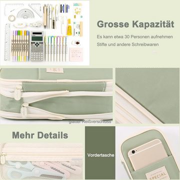 HAUSS SPLOE Federmäppchen Federmäppchen mit großem Fassungsvermögen, Federtaschen Unisex, (Bleistifttasche erweiterbar 4 Fach, 1-tlg., Schreibwarenbeutel Bleistift Beutel mit grossem Fassungsvermögen), für Middle School College Office Studentin Mädchen Jungen Geschenk