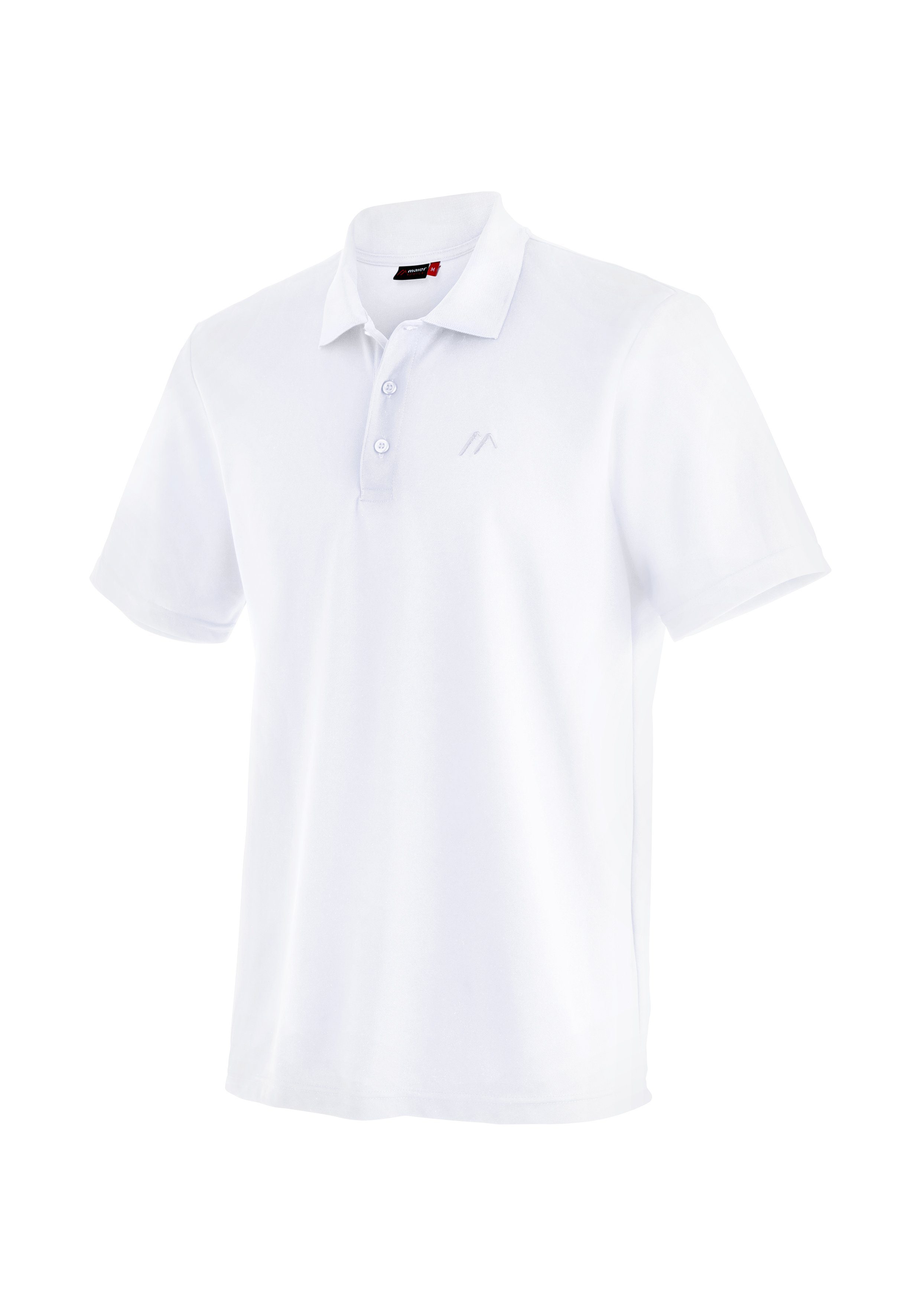 Polo-Shirt Ulrich und bequemes Sports Wandershirt, Freizeit Wandern Funktionsshirt Herren Maier weiß für