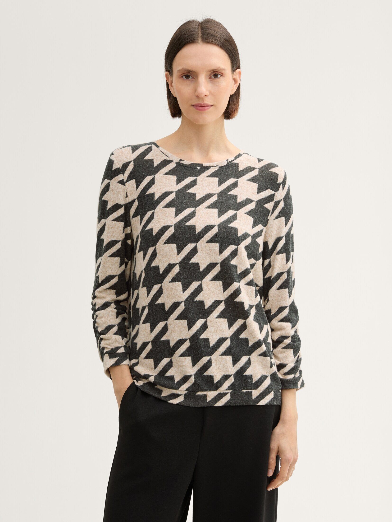 TOM TAILOR 3/4-Arm-Shirt Gemustertes 3/4-Arm-Shirt Gemustertes günstig online kaufen