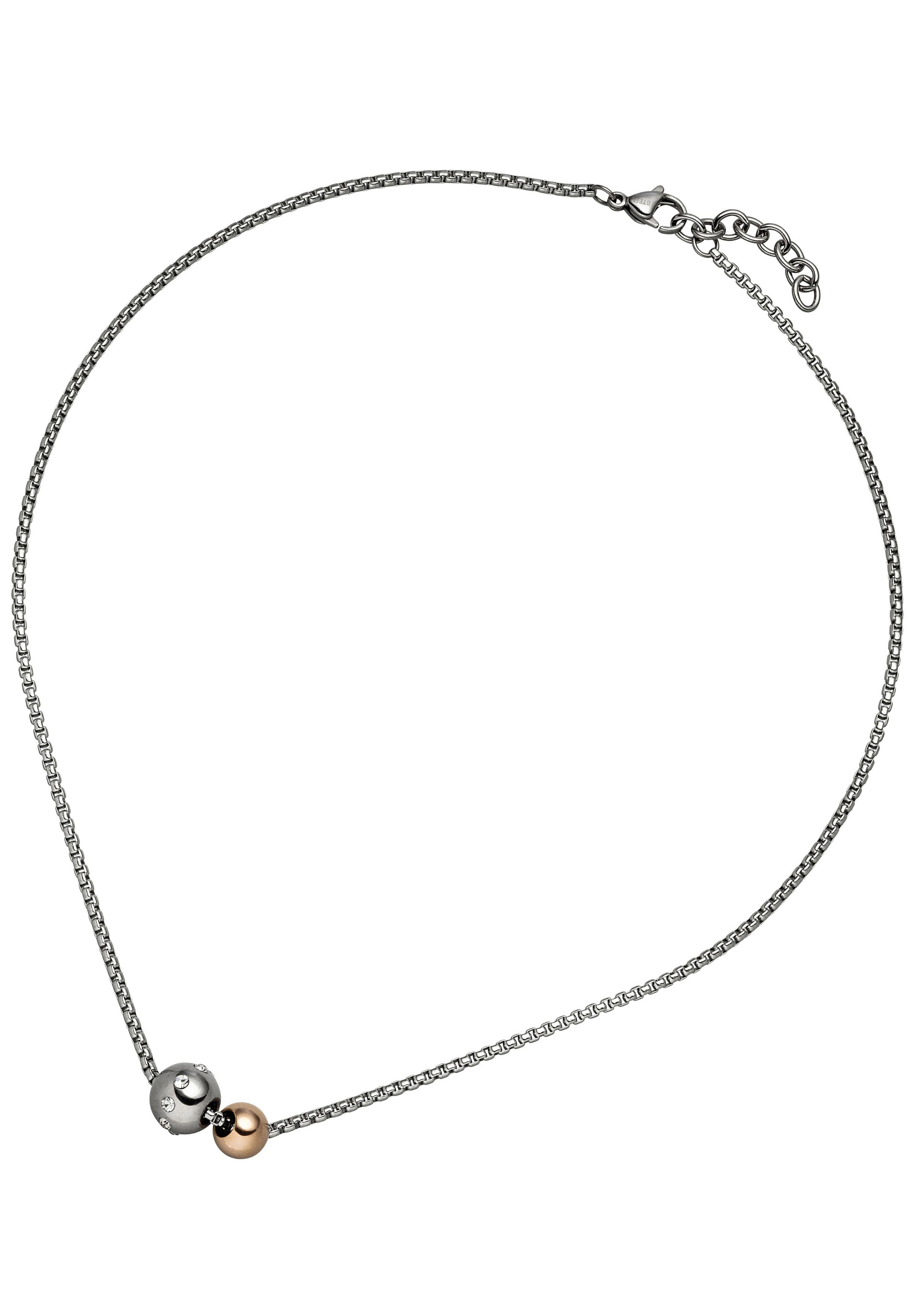 JOBO Kette mit Anhänger Zwei Kugeln, Ed...