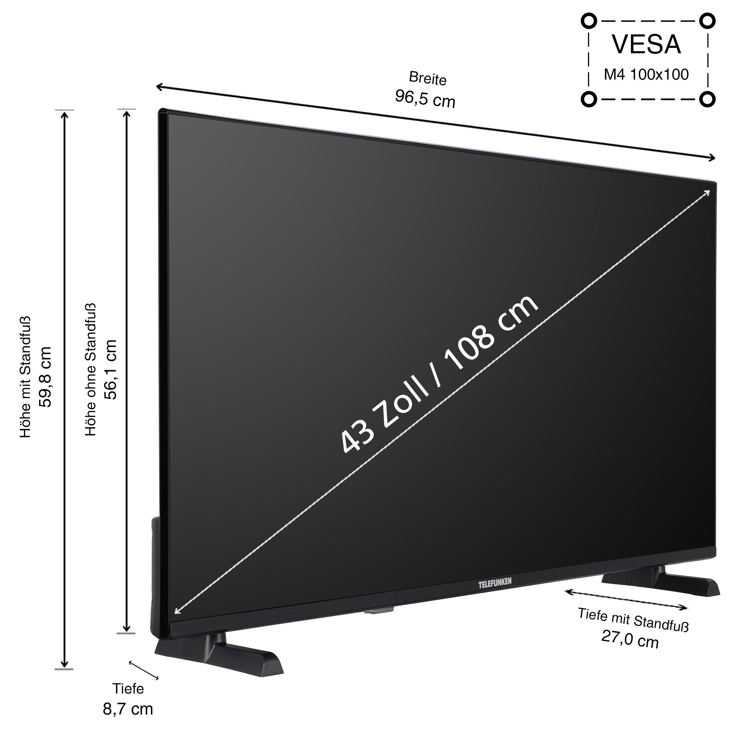 Telefunken QU43VP750S QLED-Fernseher (10...