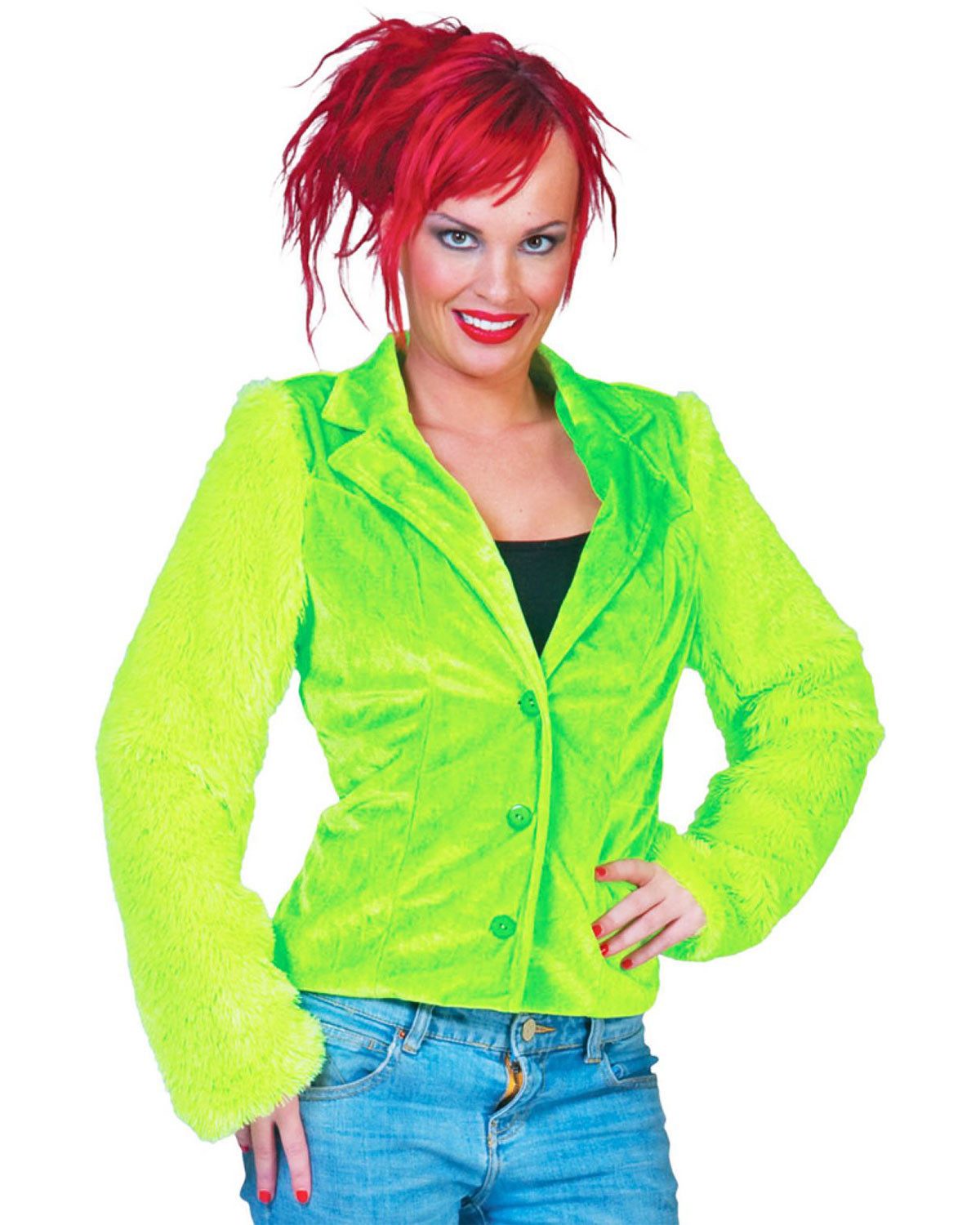 Funny Fashion Kostüm Hippie Jacke Grace in Plüsch-Optik für Damen - Neo günstig online kaufen