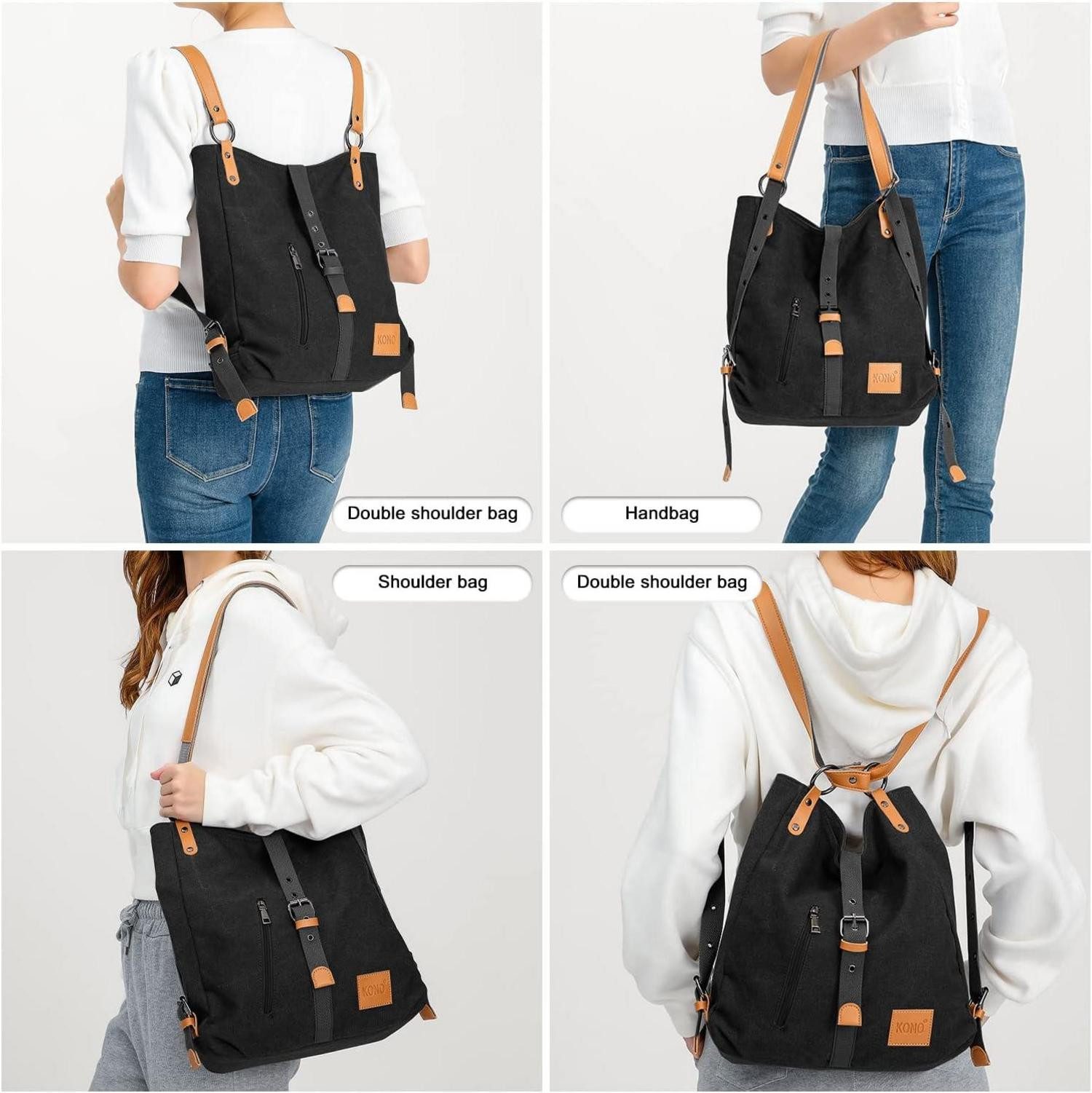 LuxusKollektion Henkeltasche Henkeltasche Rucksack Damen Canvas günstig online kaufen