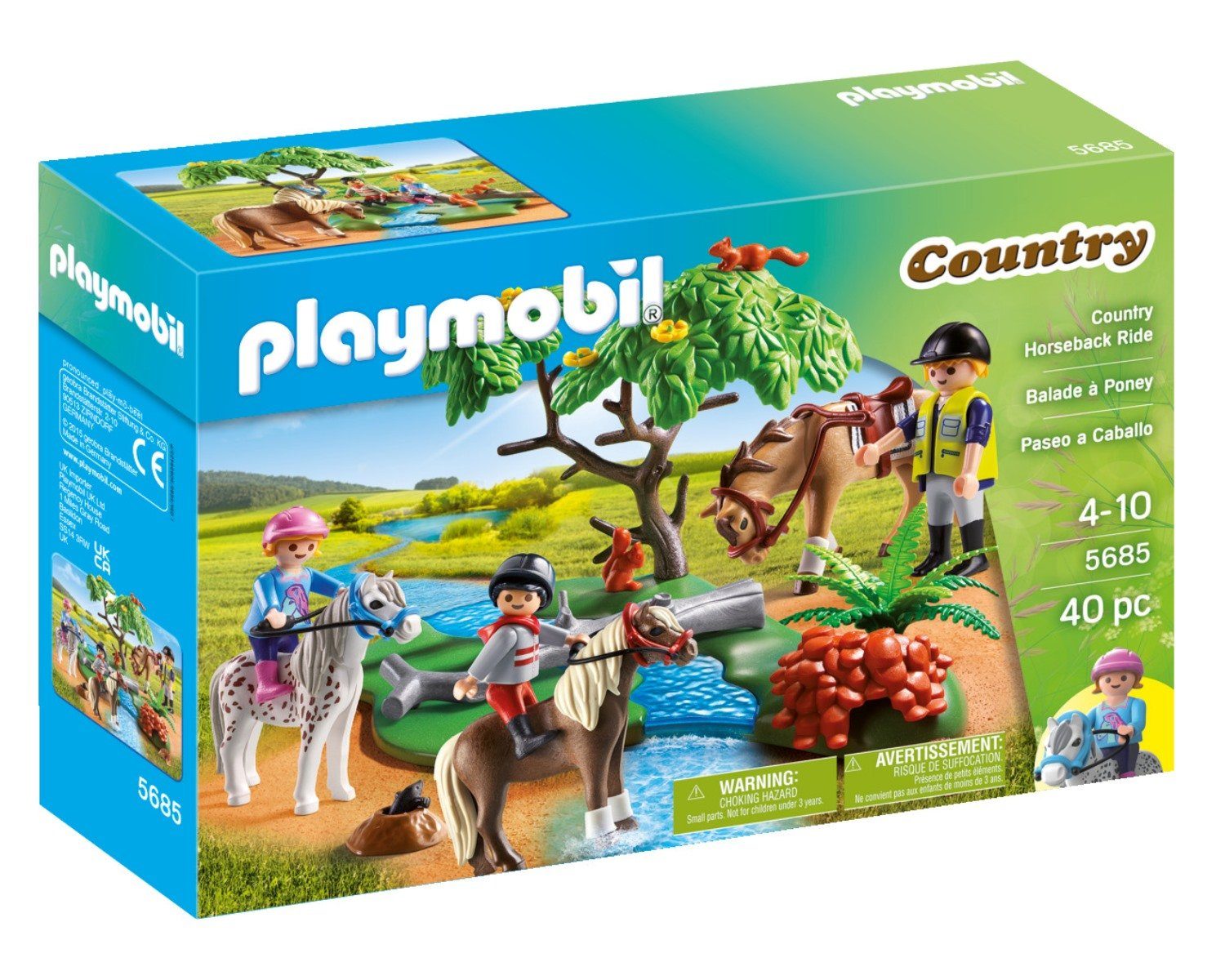 Playmobil® Spielwelt Country 5685 Horseback Ausritt mit Pferden, Pferd Reiter Figuren Spiel-Set Pferde Reiterhof Zubehör Spielzeug-Set