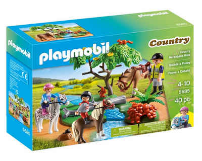 Playmobil® Spielwelt Country 5685 Horseback Ausritt mit Pferden, Pferd Reiter Figuren Spiel-Set Pferde Reiterhof Zubehör Spielzeug-Set