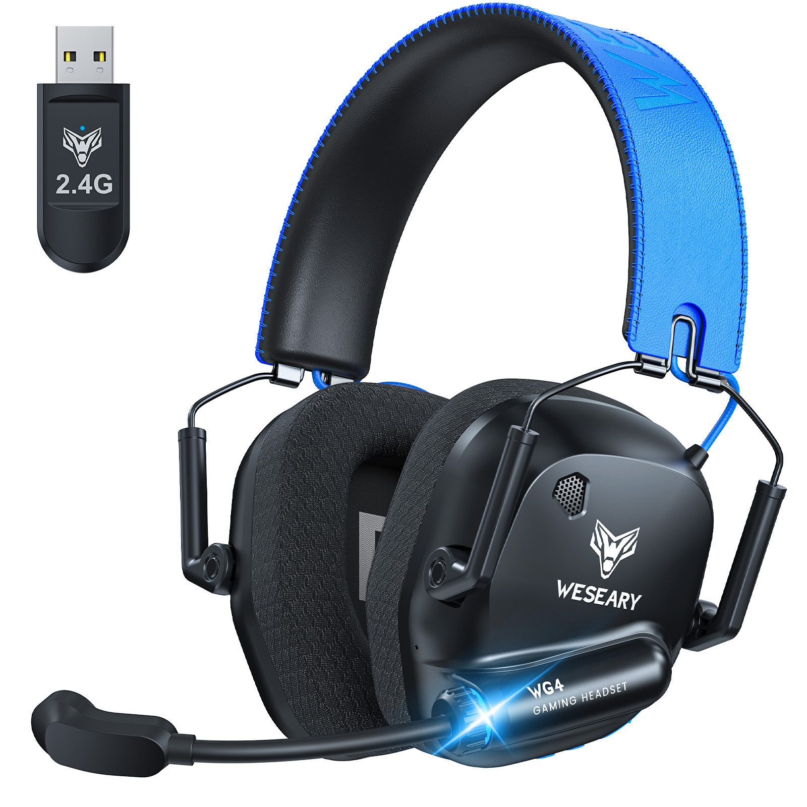 2,4G Wireless Gaming Headset mit Mikrofon Wireless-Headset