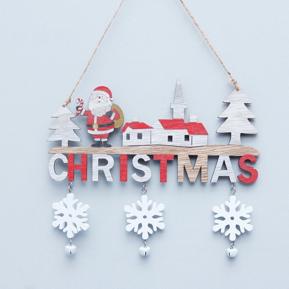aus Christbaumschmuck Anhänger, Holz, (3-tlg) HALWEI 3 hölzerne Weihnachtsdekoration Ornamente hängende