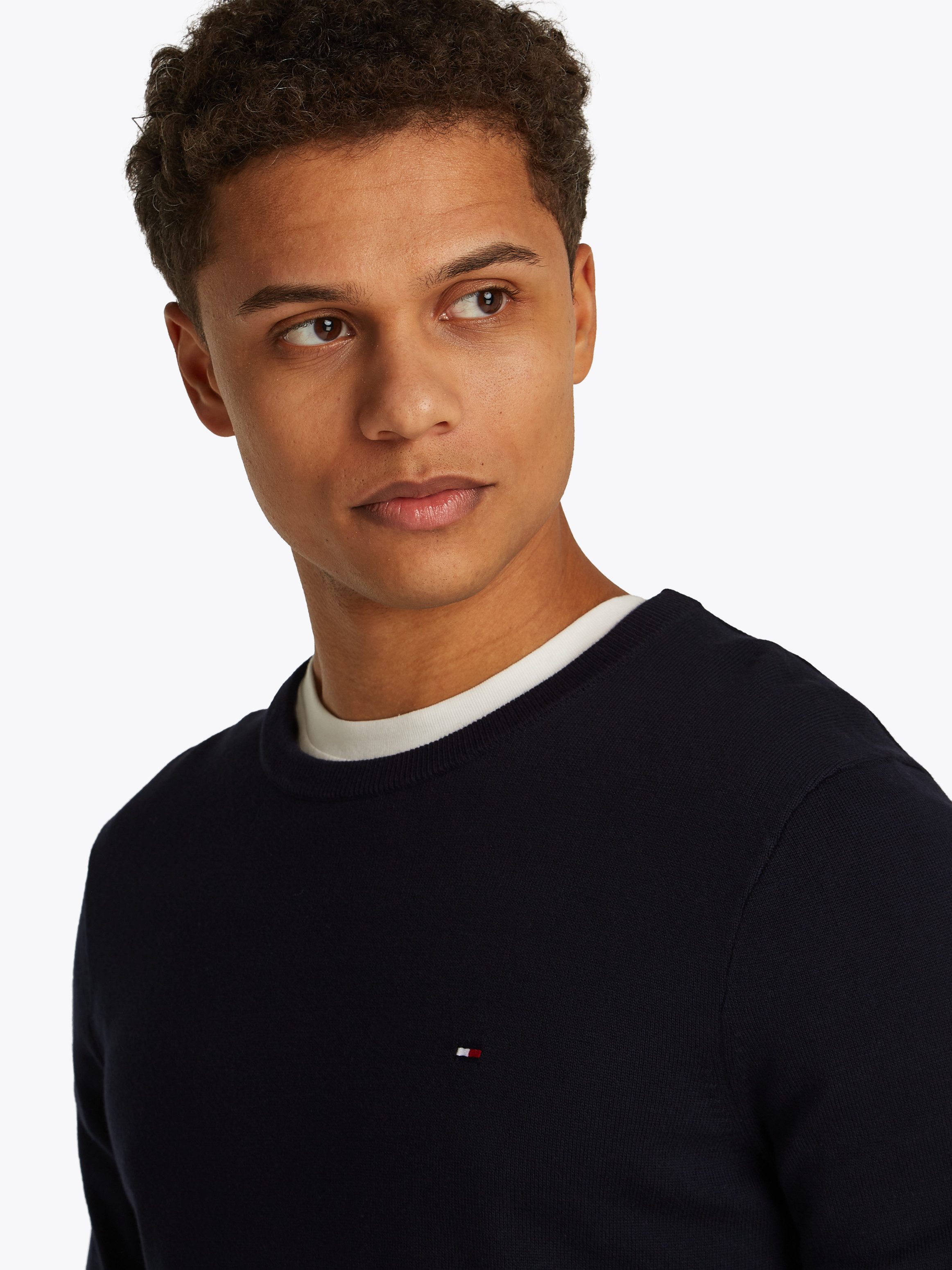 Tommy Hilfiger Rundhalspullover ESSENTIAL COTTON CREW NECK Crewneck Regular Fit Premium Mode