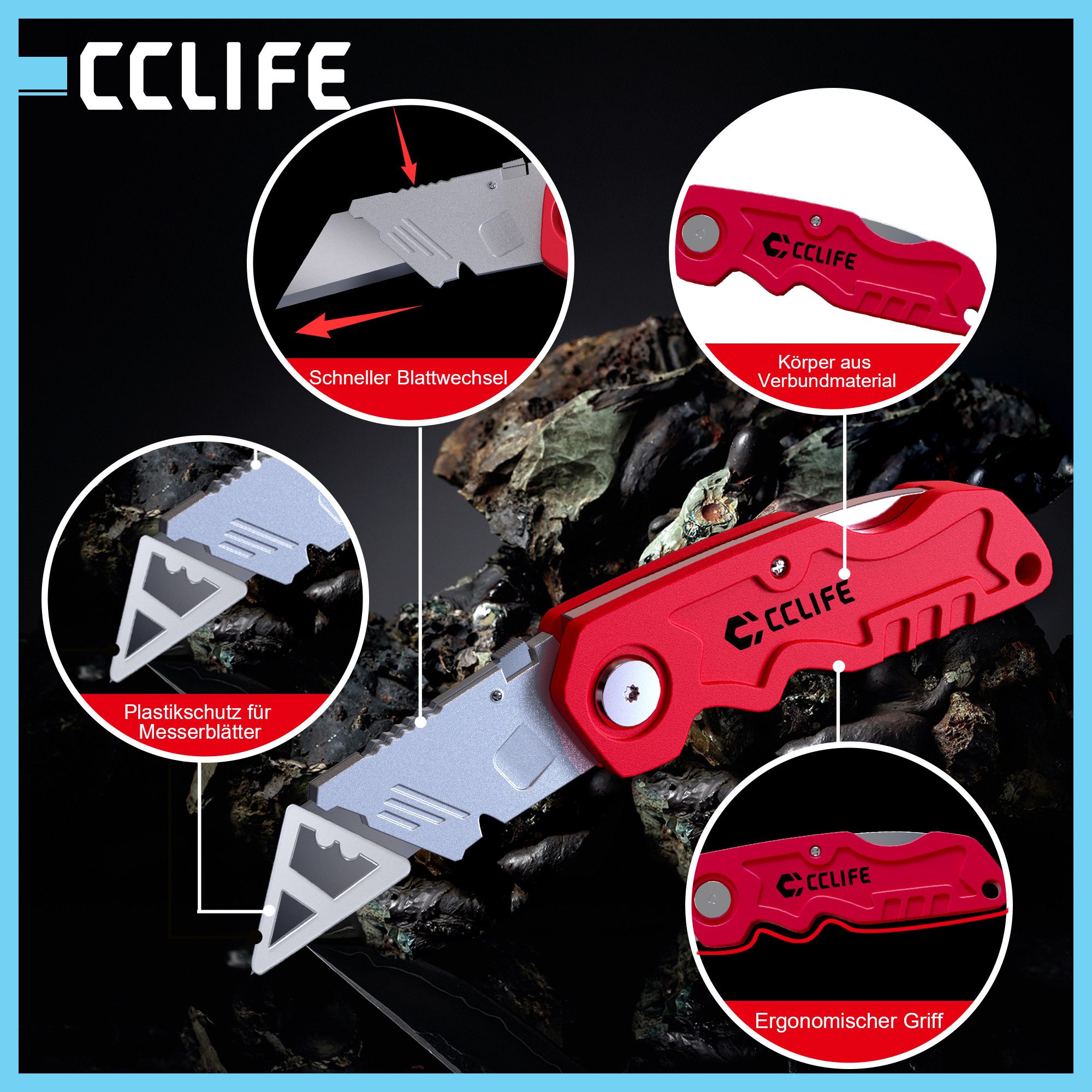 CCLIFE Universalmesser CCLIFE Profi Universalmesser & Klapp-Cuttermesser Set, (44 St)