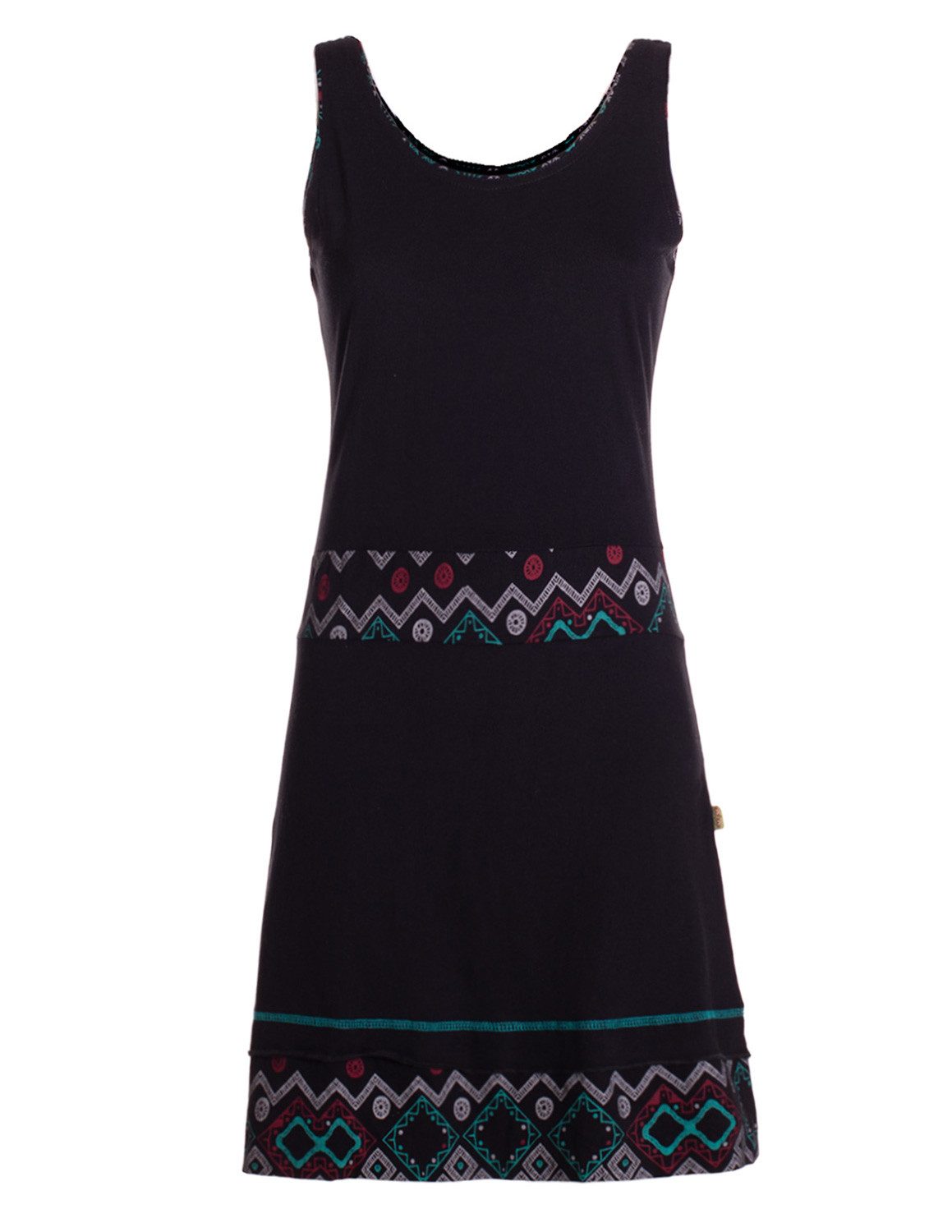 Vishes Sommerkleid Damen Trägerkleid Jersey Ethno Azteken Bordüre ...