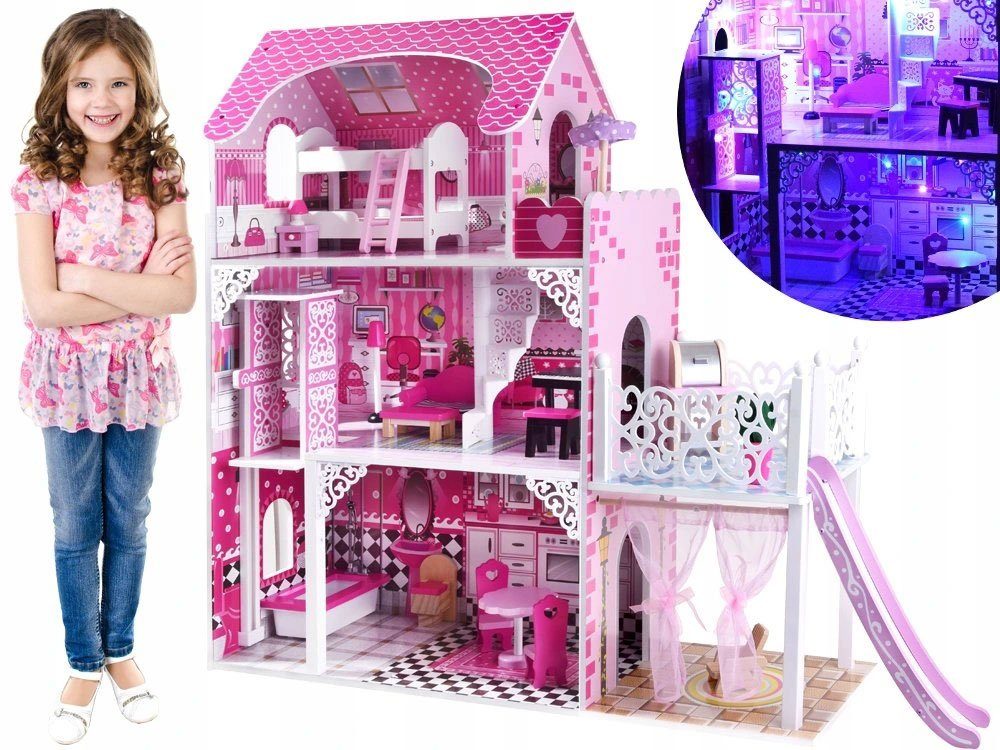 COIL Puppenhaus Holzpuppenhaus, Spielzeugset mit Möbeln günstig online kaufen