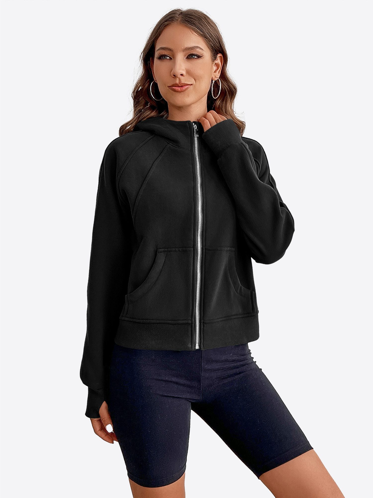 Imily Bela Sweatshirt Damen Kapuzen pullover mit Reißverschluss (Packung, 1 günstig online kaufen