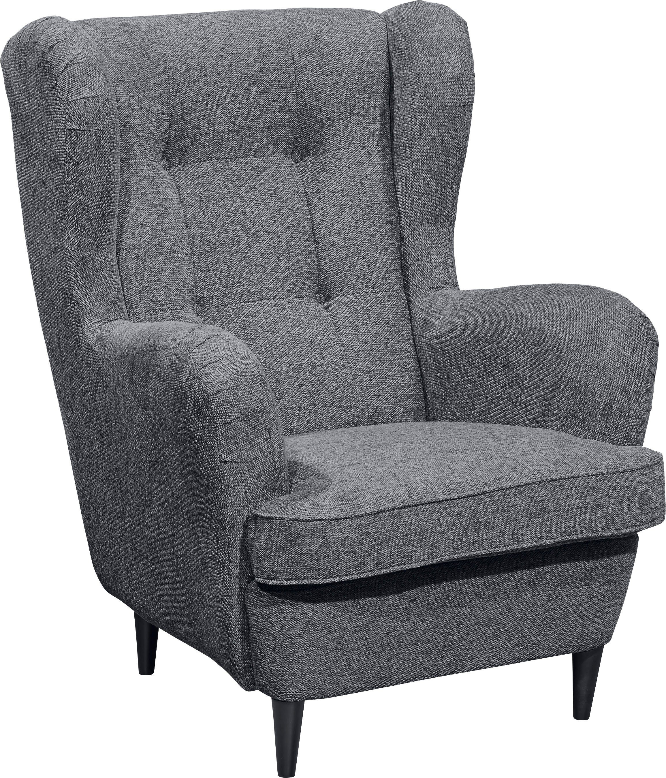 ED EXCITING DESIGN Ohrensessel Oskar, mit Massivholzfüßen