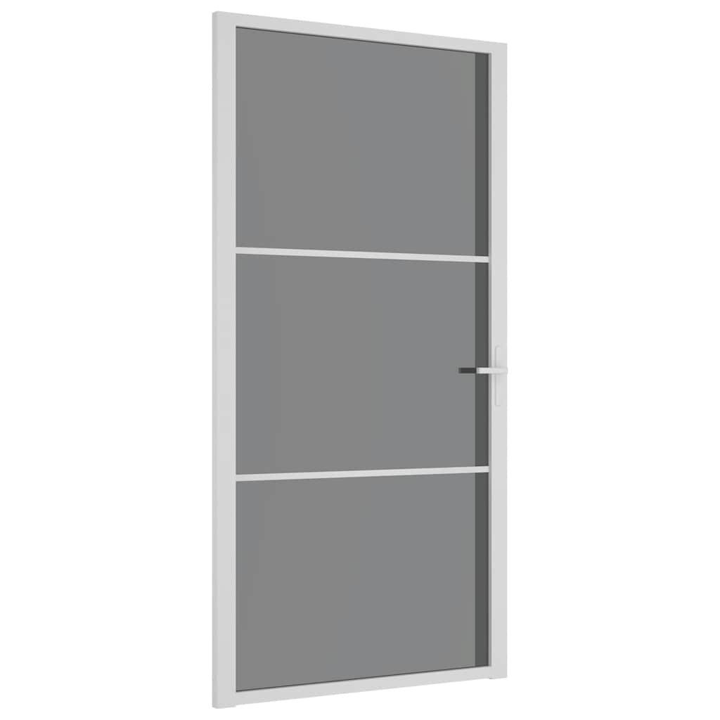 vidaXL Haustür Innentür 102,5x201,5 cm Weiß ESG-Glas und Aluminium (1-St)
