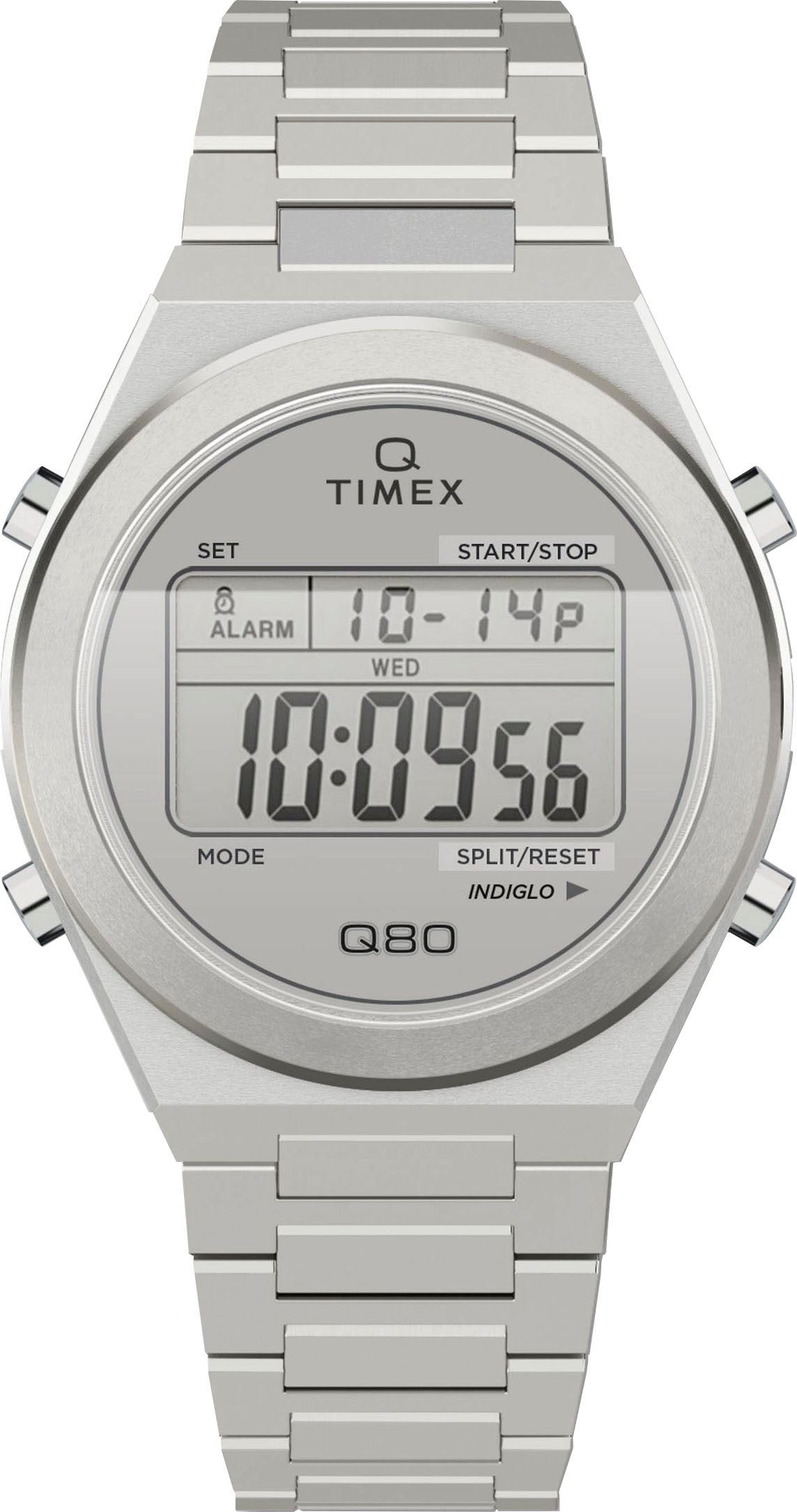 Timex Digitaluhr CONTINENTAL Q80 TW2Y09800AJ, Quarzuhr, Armbanduhr, Herrenuhr,Edelstahlarmband,analog