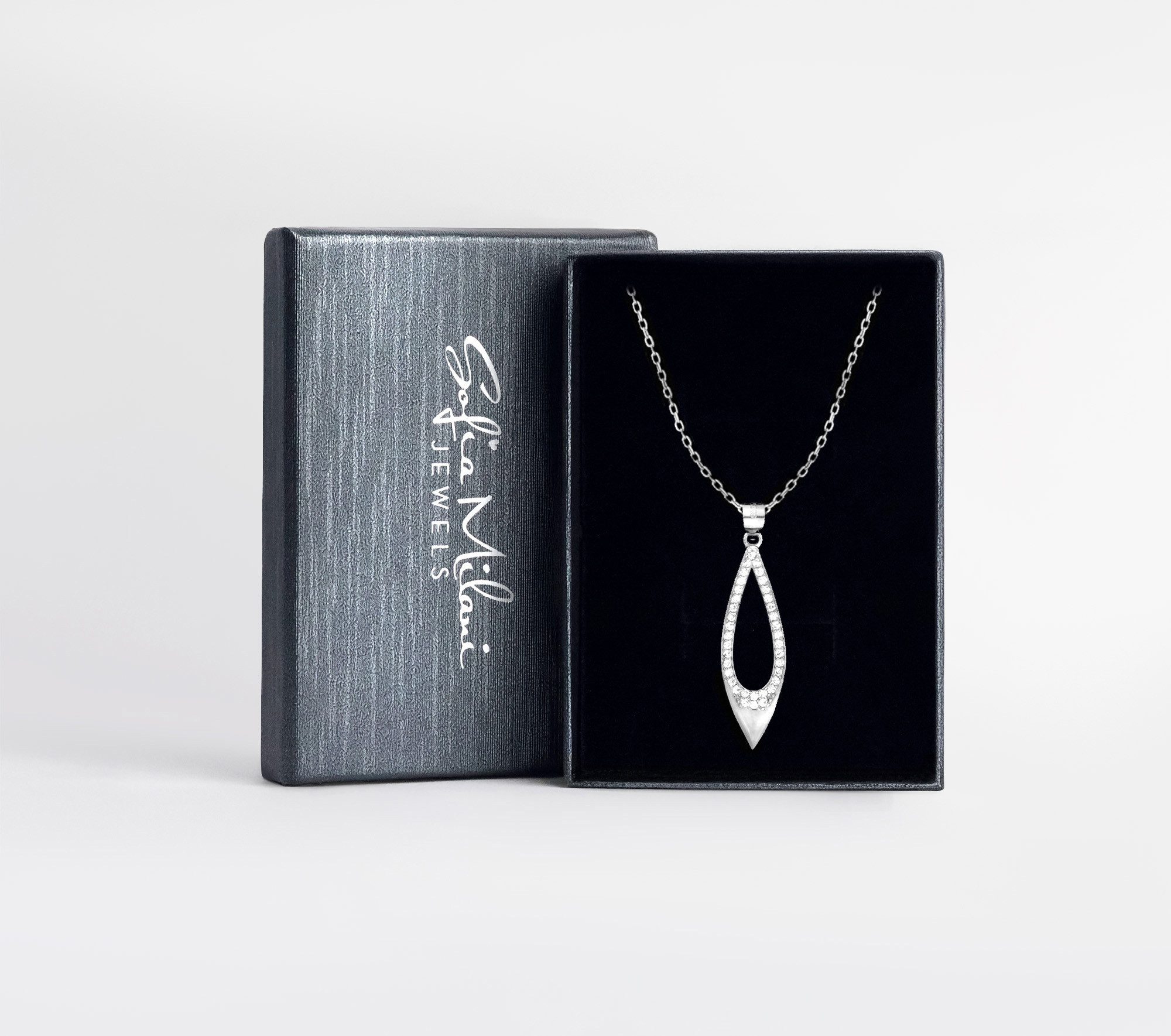 Sofia Milani Kette mit Anhänger Oval, 925 Silber Damen Schmuck - N0839