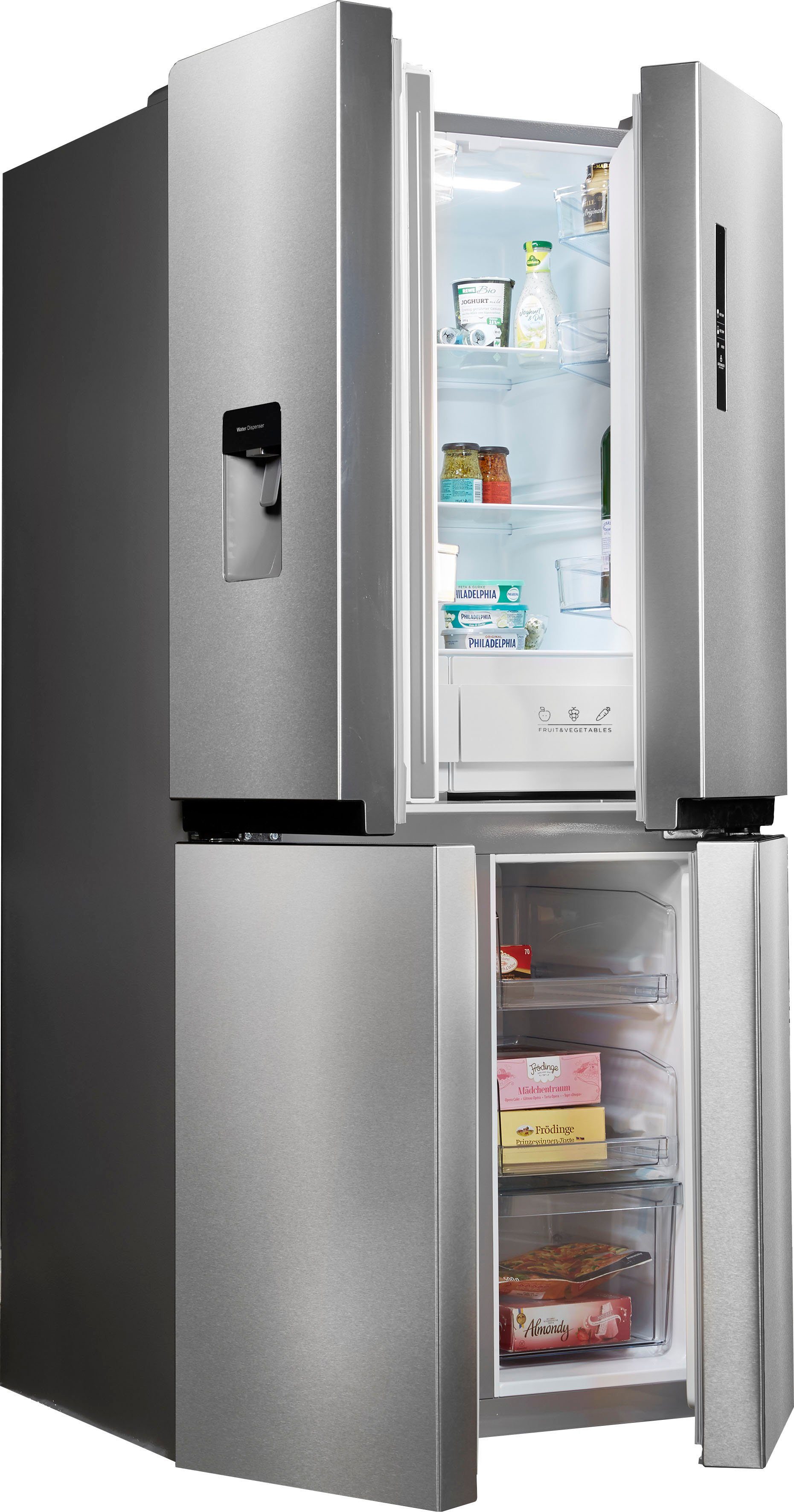 Hanseatic Multi Door HCD17884EI, 177,5 cm hoch, 83,3 cm breit, NoFrost, Wasserspender, FreshZone, Urlaubsschaltung, Display