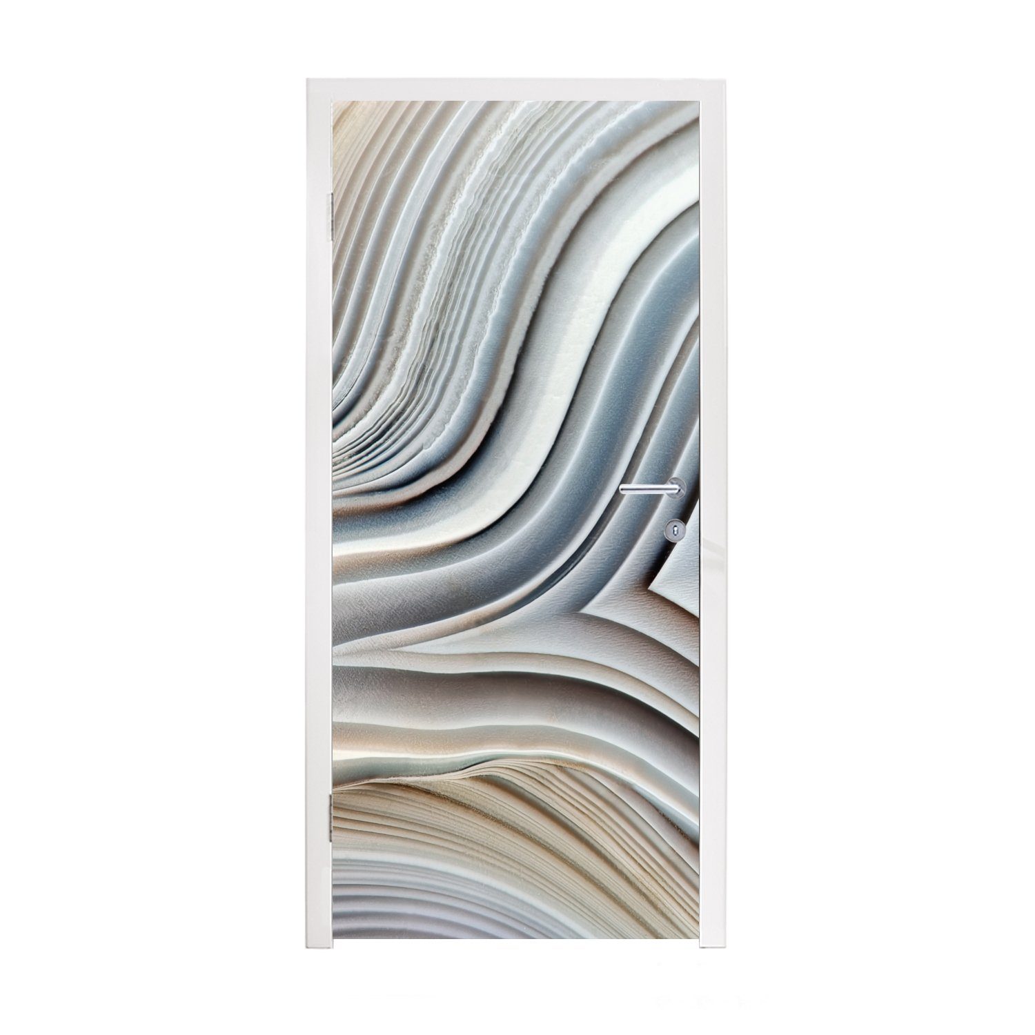 MuchoWow Türtapete Marmoroptik - Stein - Linien - Luxus - Marmor, Matt, bedruckt, (1 St), Fototapete für Tür, Türaufkleber, 75x205 cm