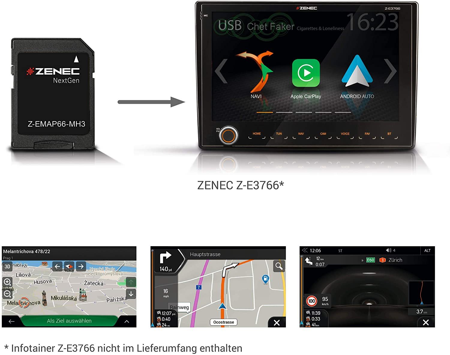 Zenec Zenec Z-EMAP66-MH7, Z-xxx66 Prime SD-Karte LT7 EU-MotorHome Karte Autoradio