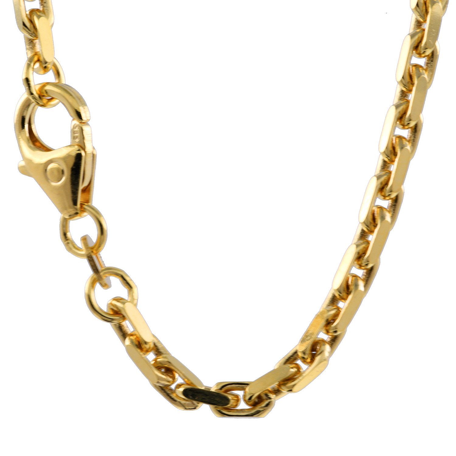 HOPLO Goldarmband 2,5 mm 750 - 18 Karat Gold Armkette Ankerkette  diamantiert massiv Gold hochwertige Goldkette - Länge nach Wahl