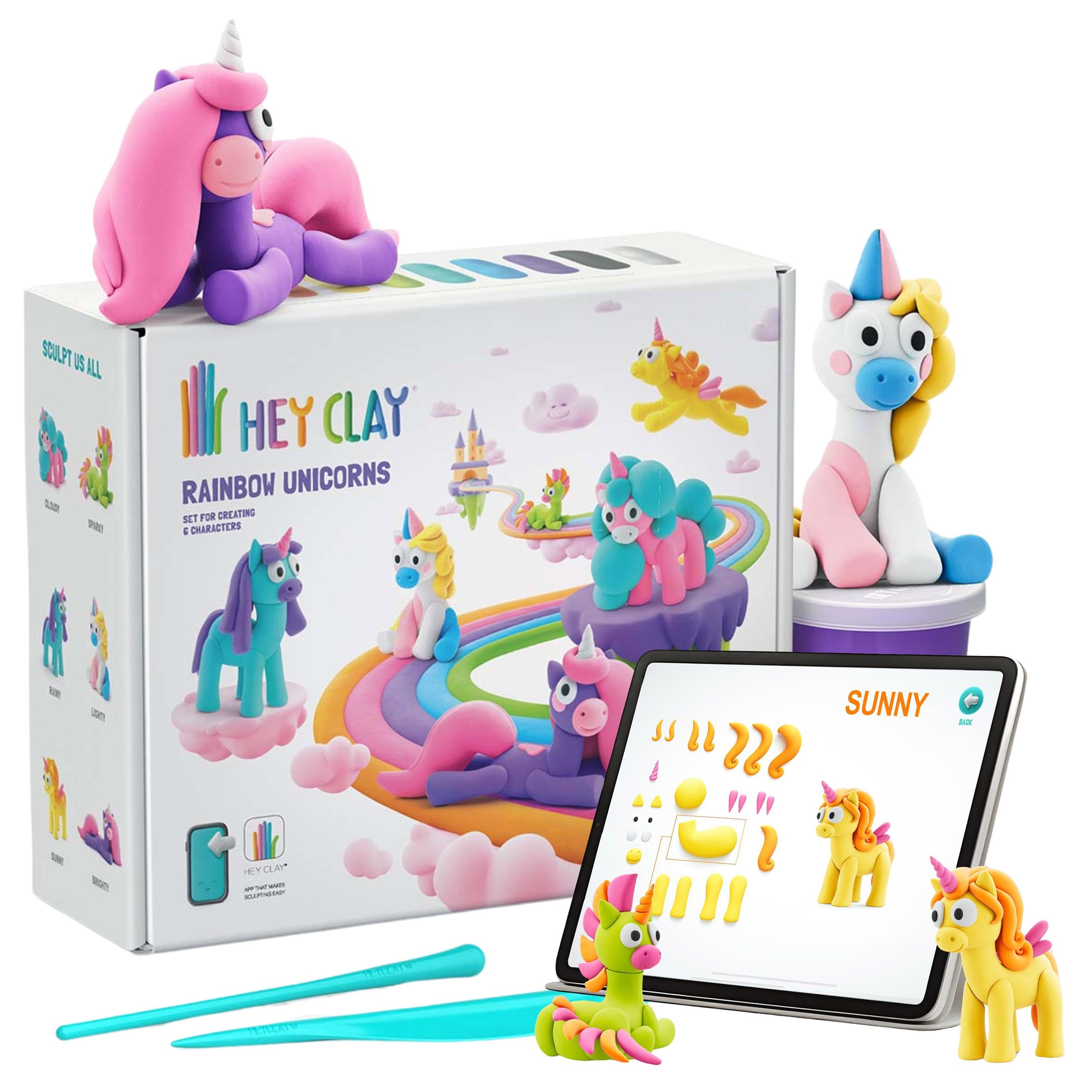 Sarcia.eu Глина Hey Clay Regenbogeneinhörner, Plastikmasse + Zubehör, 15 Цвета(ов)