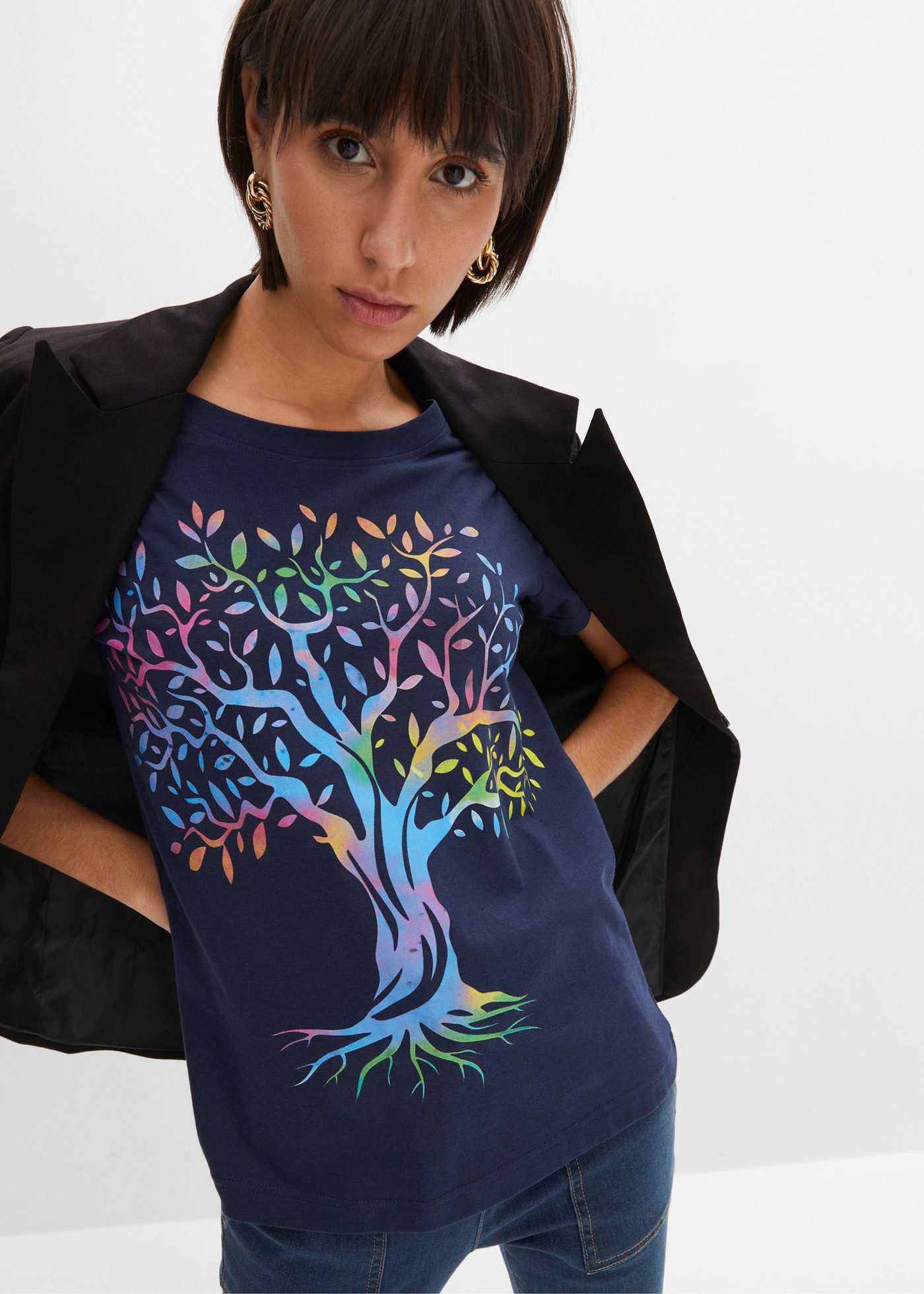 bonprix T-Shirt Bedrucktes T-Shirt aus Baumwolle günstig online kaufen