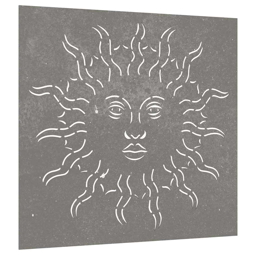 vidaXL Wandbild Garten-Wanddeko 55x55 cm Cortenstahl Sonne-Design, (1 St) – Bild 3 von 5