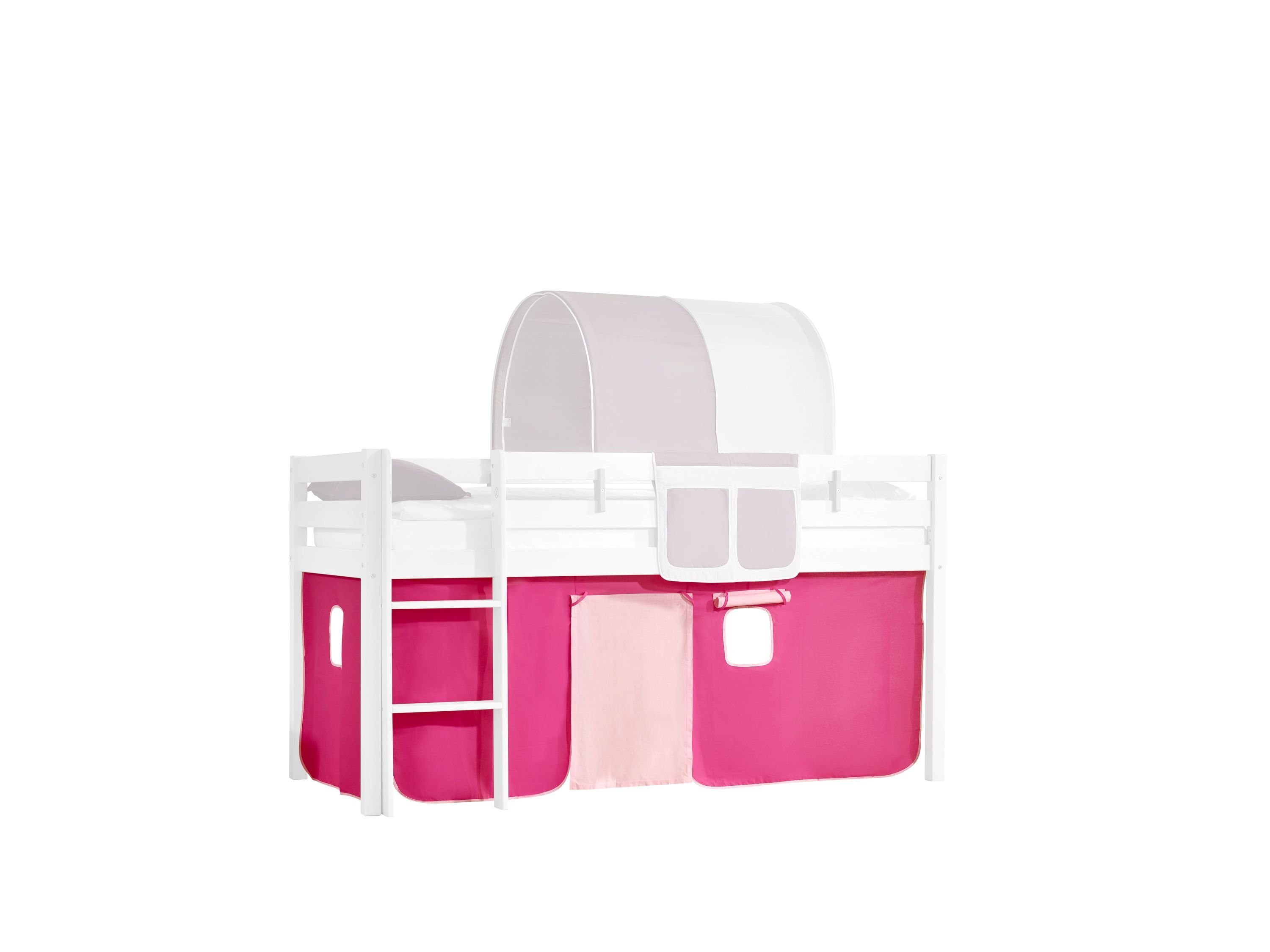 Bettvorhang Kindermöbel 2-teilig Befestigung inkl. Baumwolle, 100% pink 24