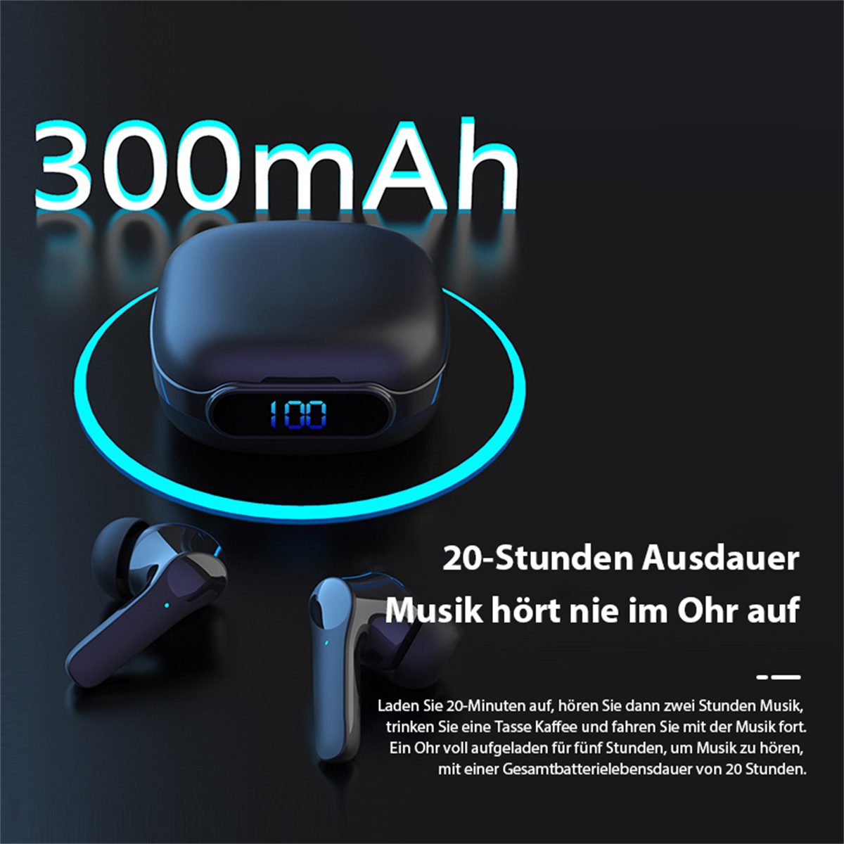 In-Ear-Kopfhörer In-Ear-Kopfhörer (Aktive wasserdicht carefully Weiß Geräuschreduzierung Geräuschreduzierung + selected Kabellose LED-Digitalanzeige) LED-Anzeige