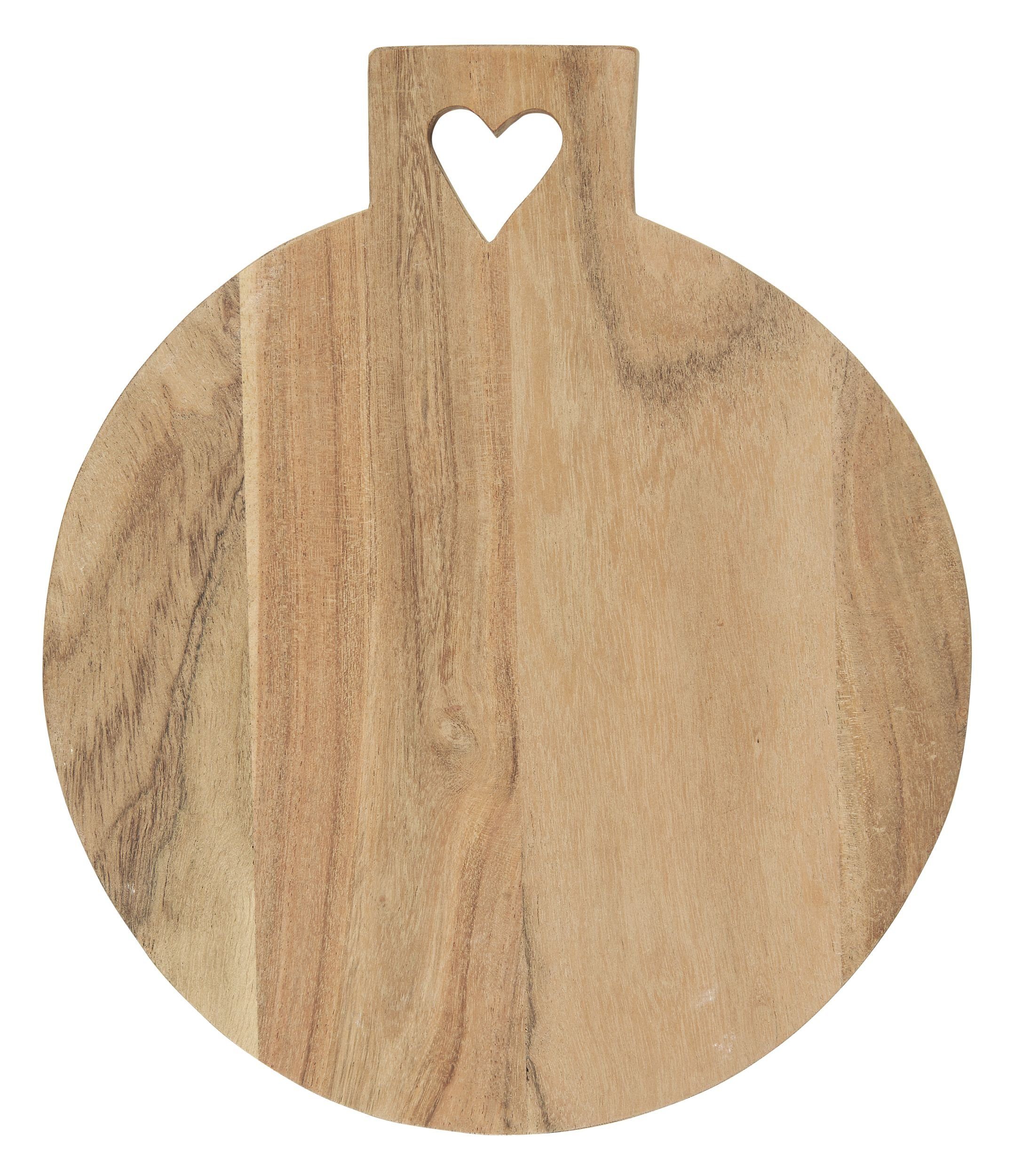 Ib Laursen Schneidebrett Schneidebrett Servierbrett 29cm mit 25cm L Laursen Herz Holz Rund x B