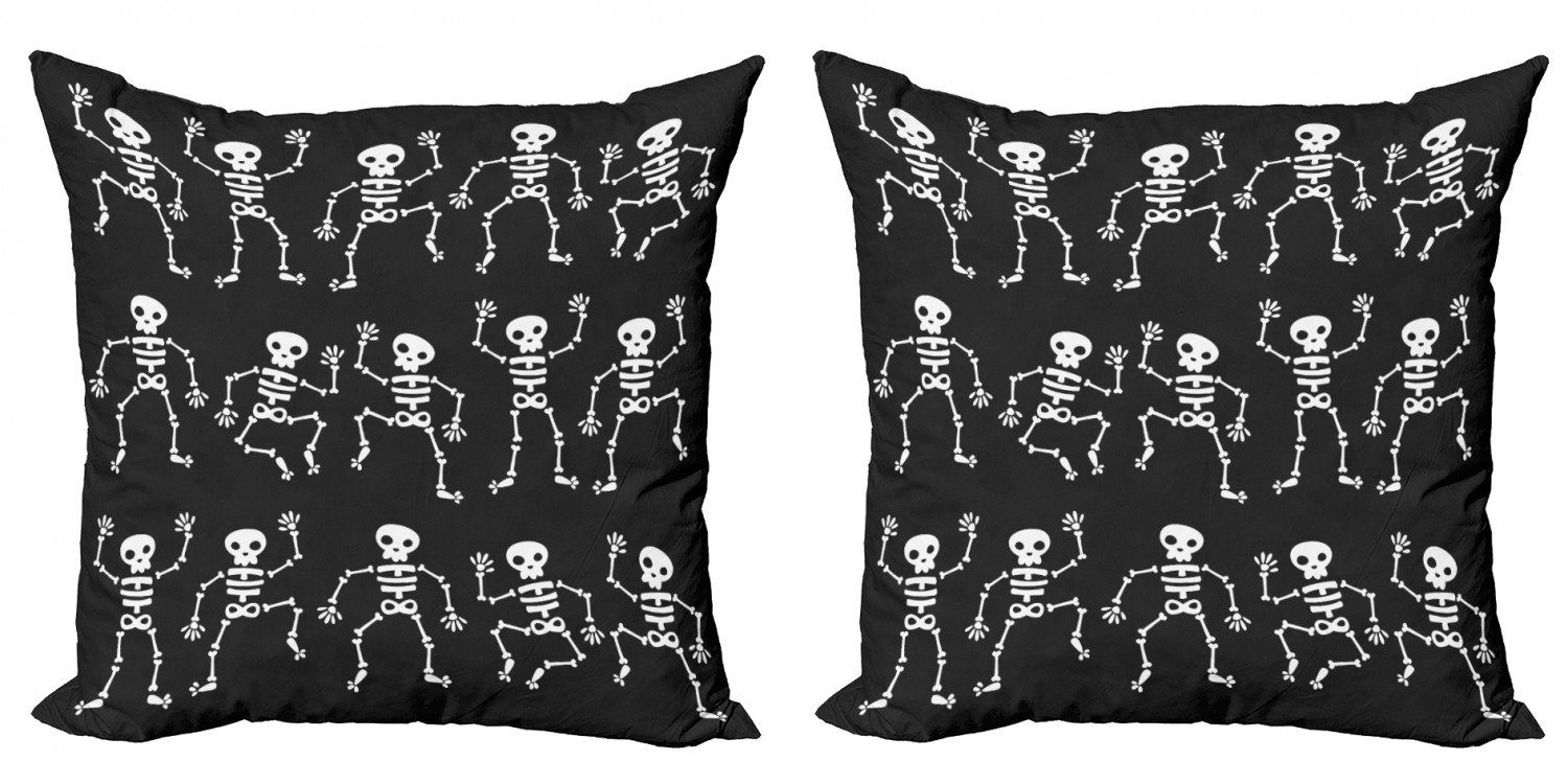 Kissenbezüge Modern Accent Doppelseitiger Digitaldruck, Abakuhaus (2 Stück), Skelett Halloween-Spaß-Tanz