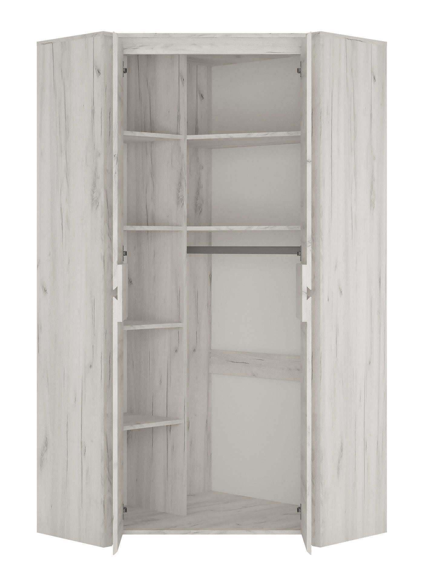 möbel-direkt.de Jugendzimmer-Set Emmi in Weißeiche, (Spar-Set, 9-tlg., in verschiedenen Zusammenstellungen oder als Einzelmöbel wählbar), griffloses Design