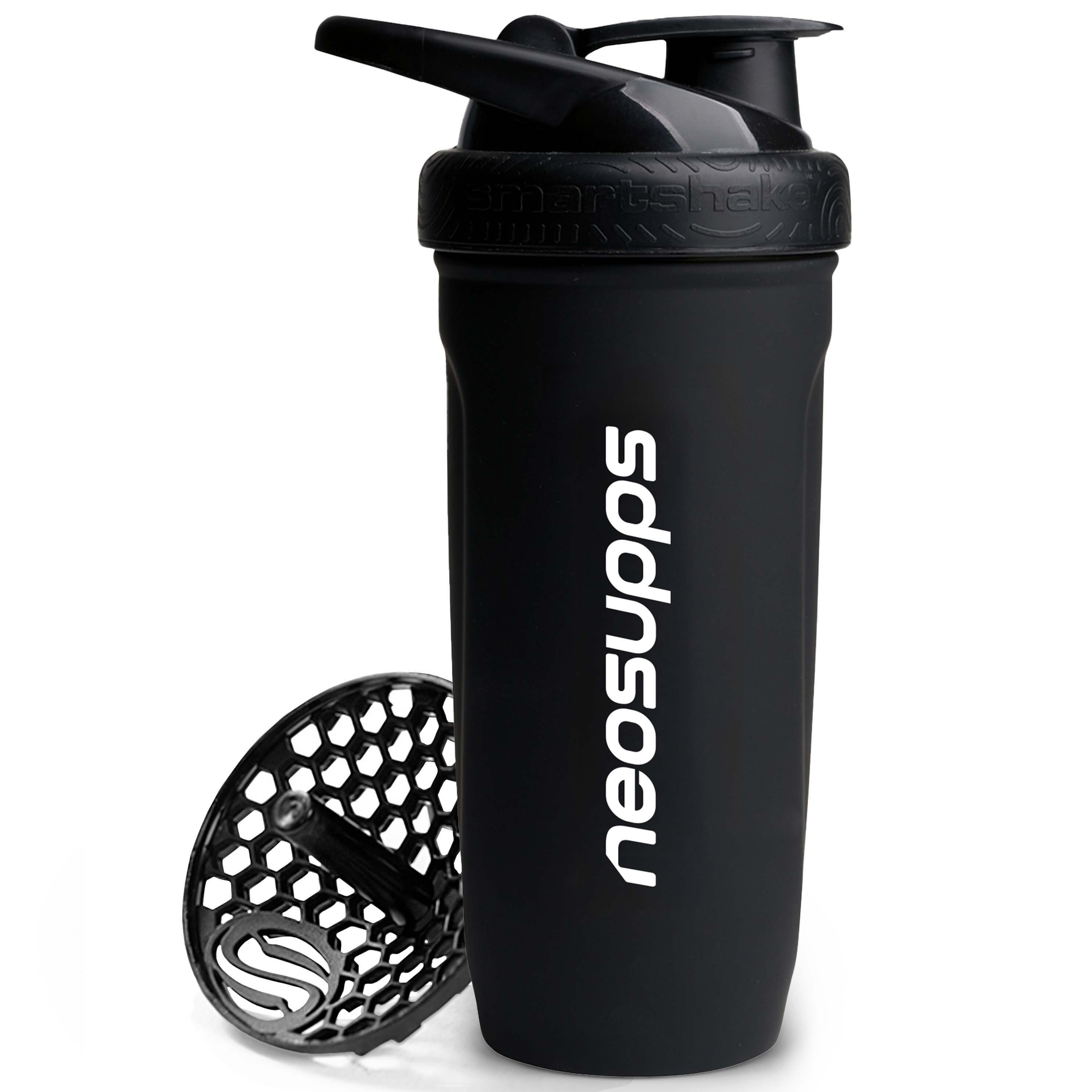 Neosupps Protein Shaker Steel Shaker 700ml, BPA- und DEHP-freier Premium Eiweiß Shaker, mit Sieb für cremige, klumpenfreie Shakes & lebenslange Haltbarkeit