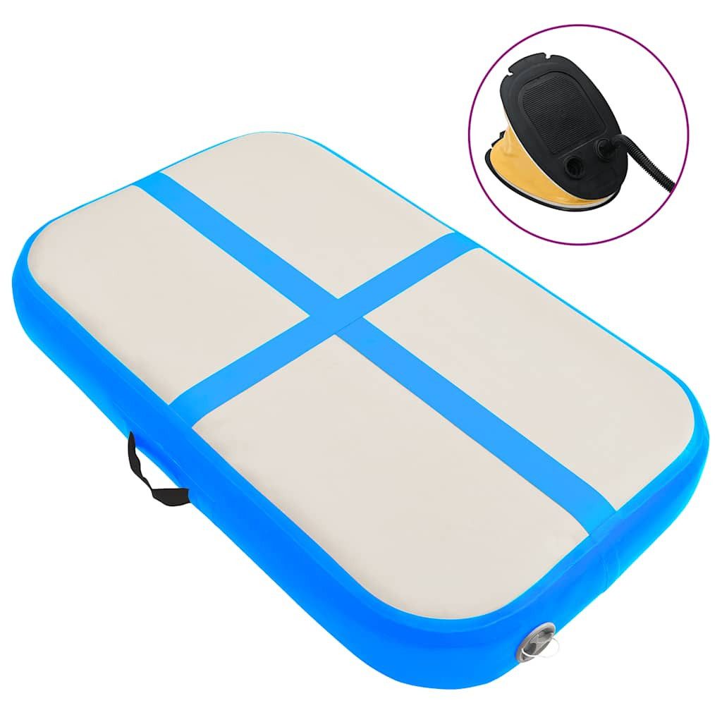 Gymnastikmatte Aufblasbare Gymnastikmatte mit Pumpe 60x100x15 cm PVC Blau