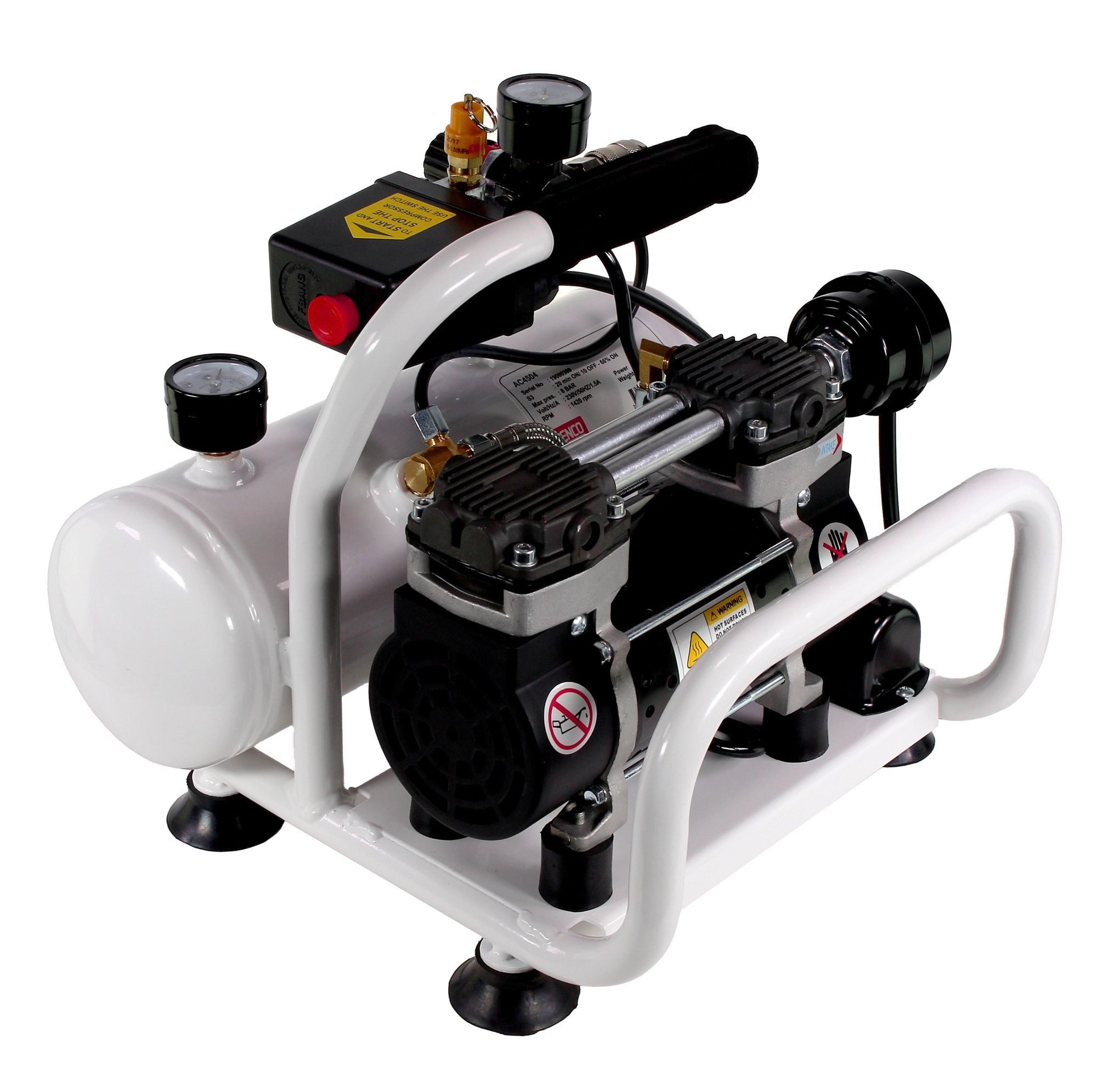 Senco Kompressor AC4504 Leiselauf Kompressor ölfrei 230V 8bar 4l Volumen (AFN0024)