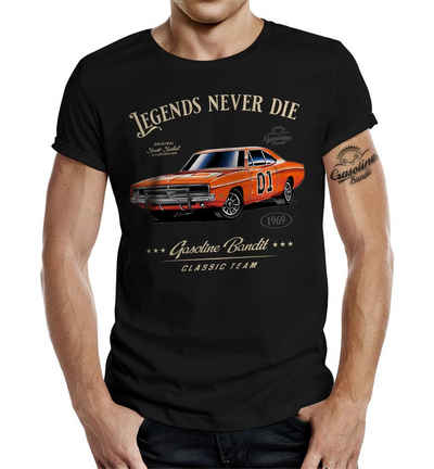 GASOLINE BANDIT® T-Shirt für US-Cars Classic Fans - Legends Never Die