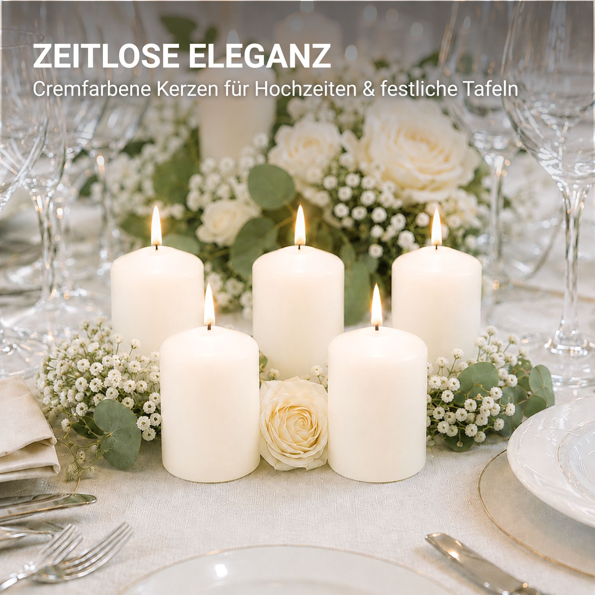 HS Candle Stumpenkerze Set kompakt und unparfümiert, Ø4cm x H6 cm (12-tlg., Dekolicht), bis zu 7h Brenndauer je Kerze, Wachsmischung, Made in EU – Bild 3 von 5