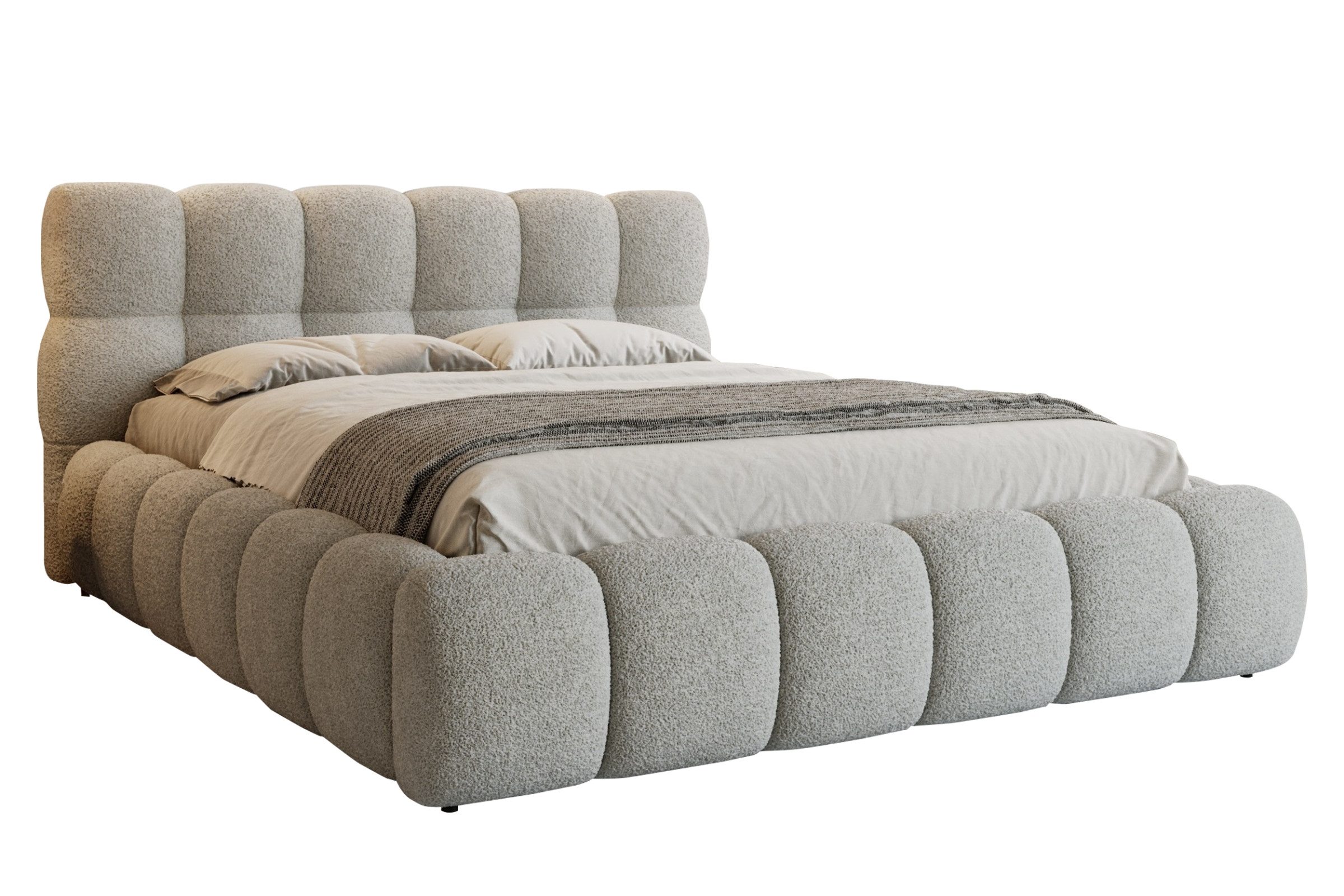 Deine Möbel 24 Polsterbett LUVA Bubble Bett mit Bettkasten und Lattenrost S günstig online kaufen