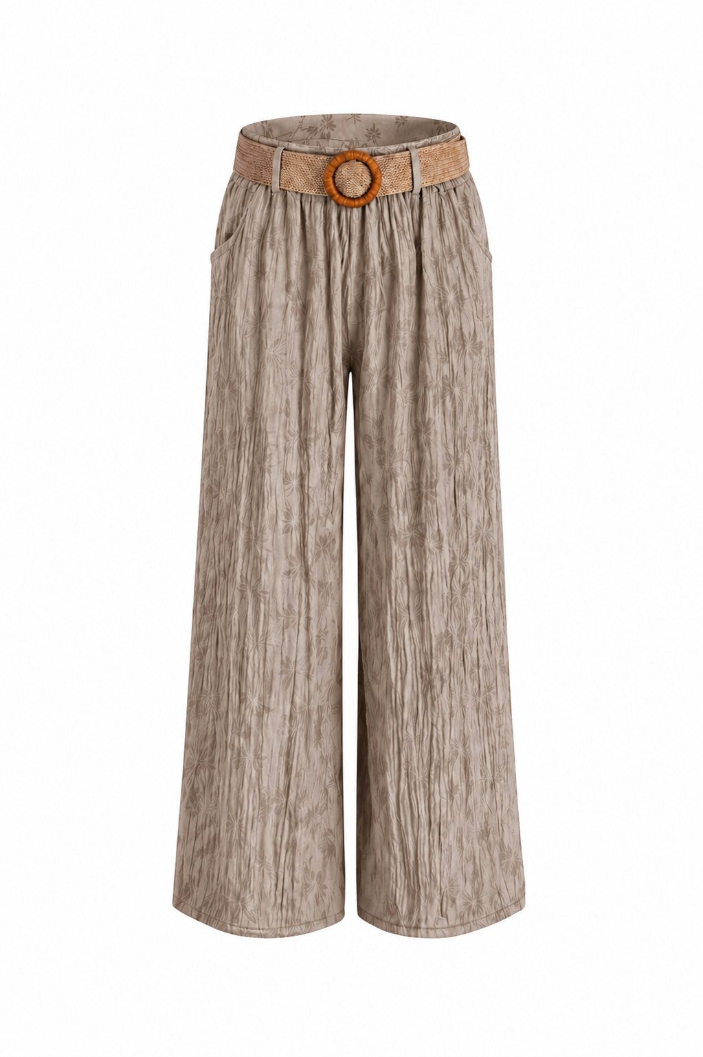 Mississhop Palazzohose Damen Palazzo Hose mit weitem Bein und elastischem Bund mit Gürtel S/M