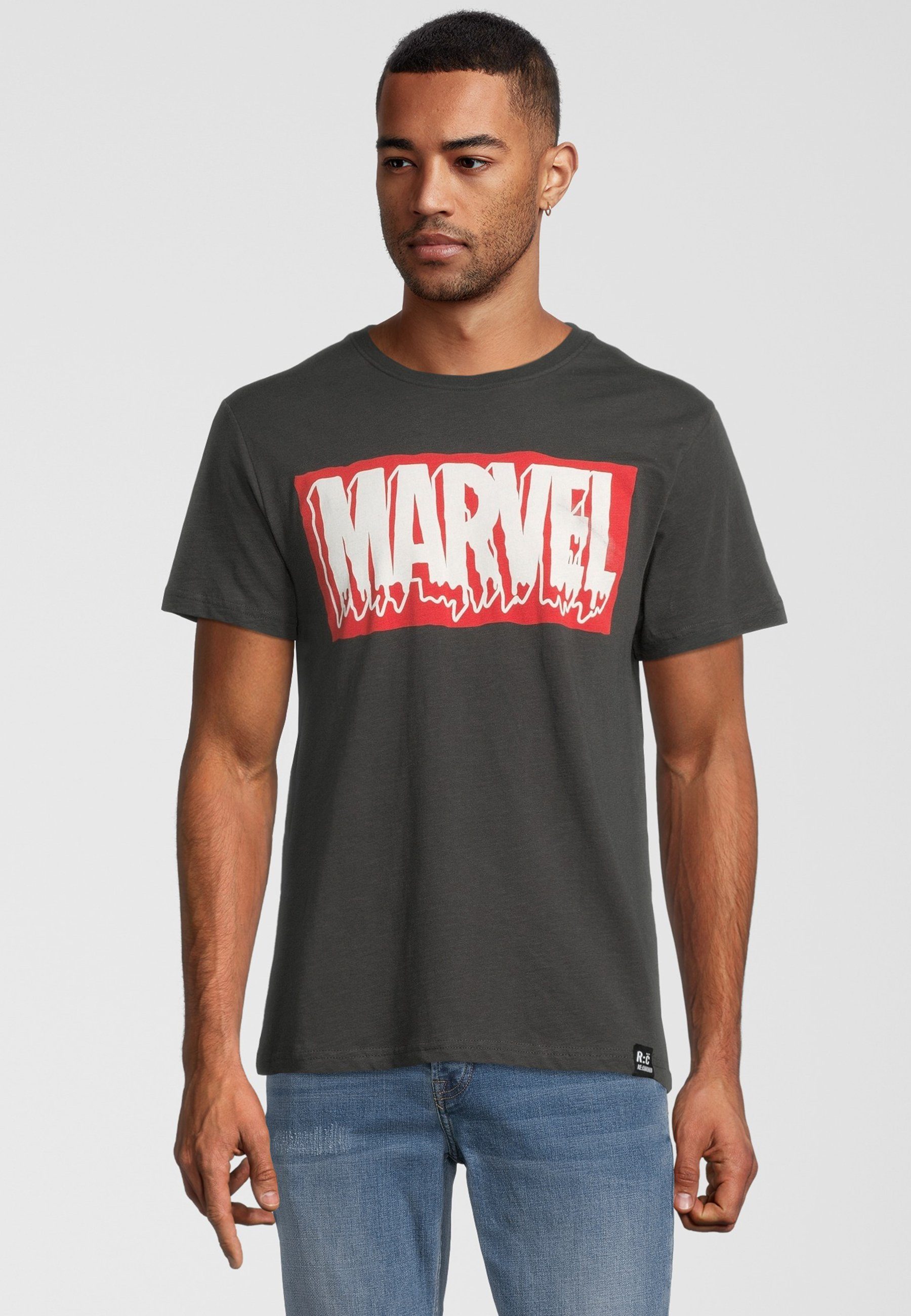 Recovered Logo Vintage Marvel T-Shirt Slime Schwarz