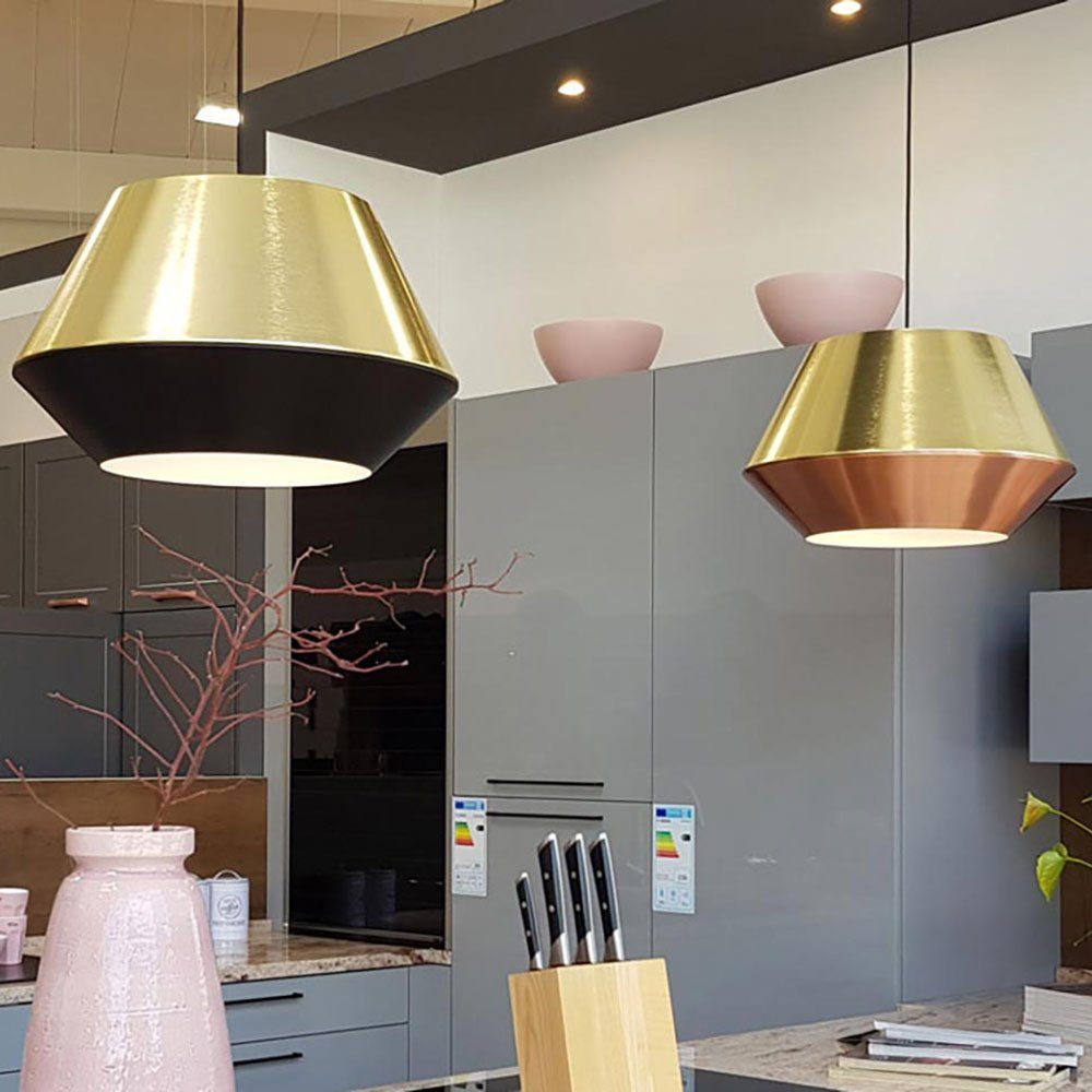 Individuelle s.luce Warmweiß SkaDa Aluminium/Gold, Pendelleuchte Pendellampe Metallschirm