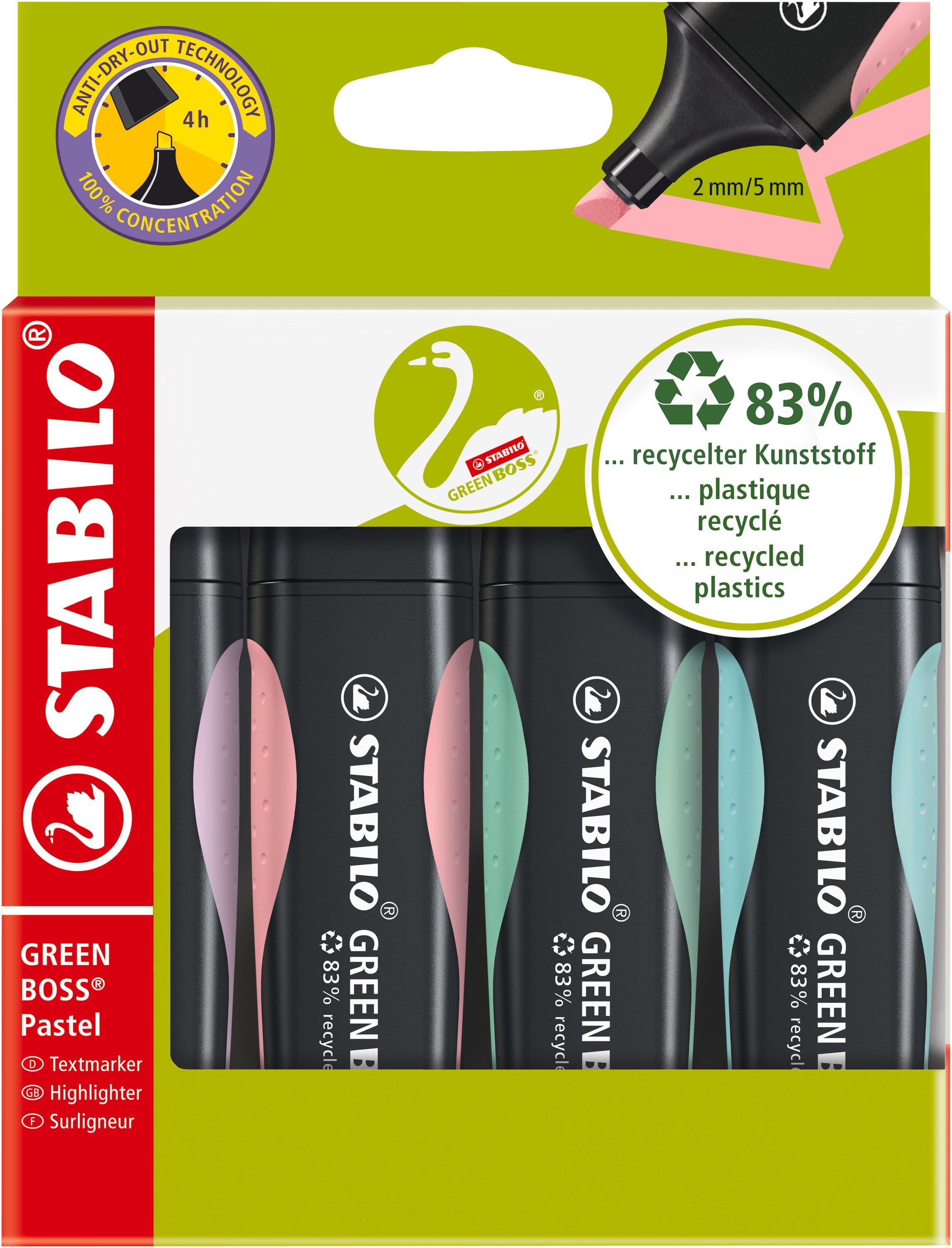 STABILO Marker Textmarker Stab. GREEN BOSS Pastel