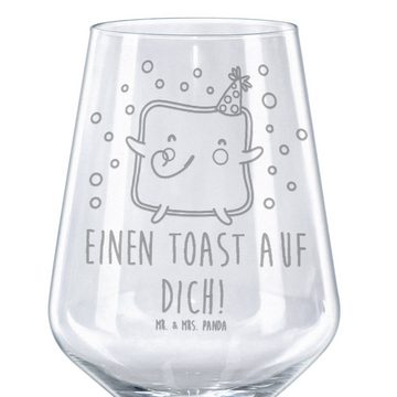 Mr. & Mrs. Panda Rotweinglas Toast Party - Transparent - Geschenk, Hochwertige Weinaccessoires, Li, Premium Glas, Luxuriöse Gravur