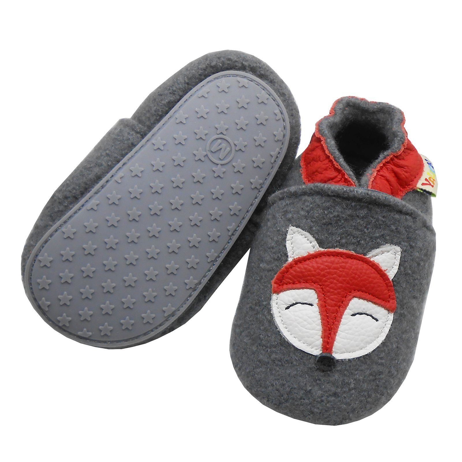 Yalion Schuhe Kinder Krabbelschuh Kinder Filz Hausschuhe aus 100% Schafwolle Hausschuh