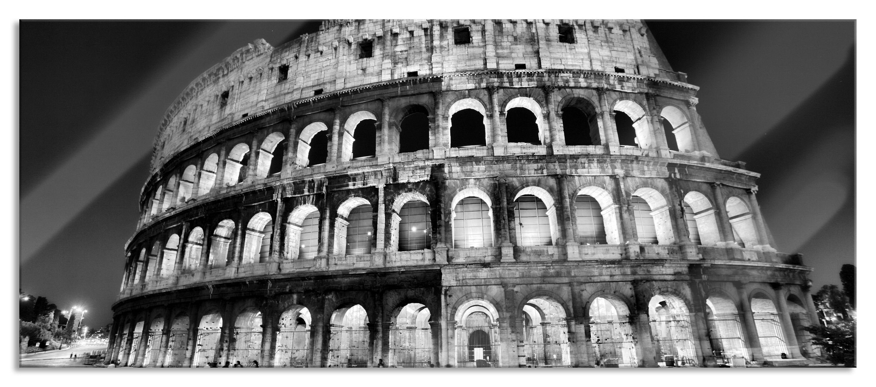 Pixxprint Glasbild Colosseum in Rom Italien Italy, Colosseum in Rom Italien Italy (1 St), Glasbild aus Echtglas, inkl. Aufhängungen und Abstandshalter